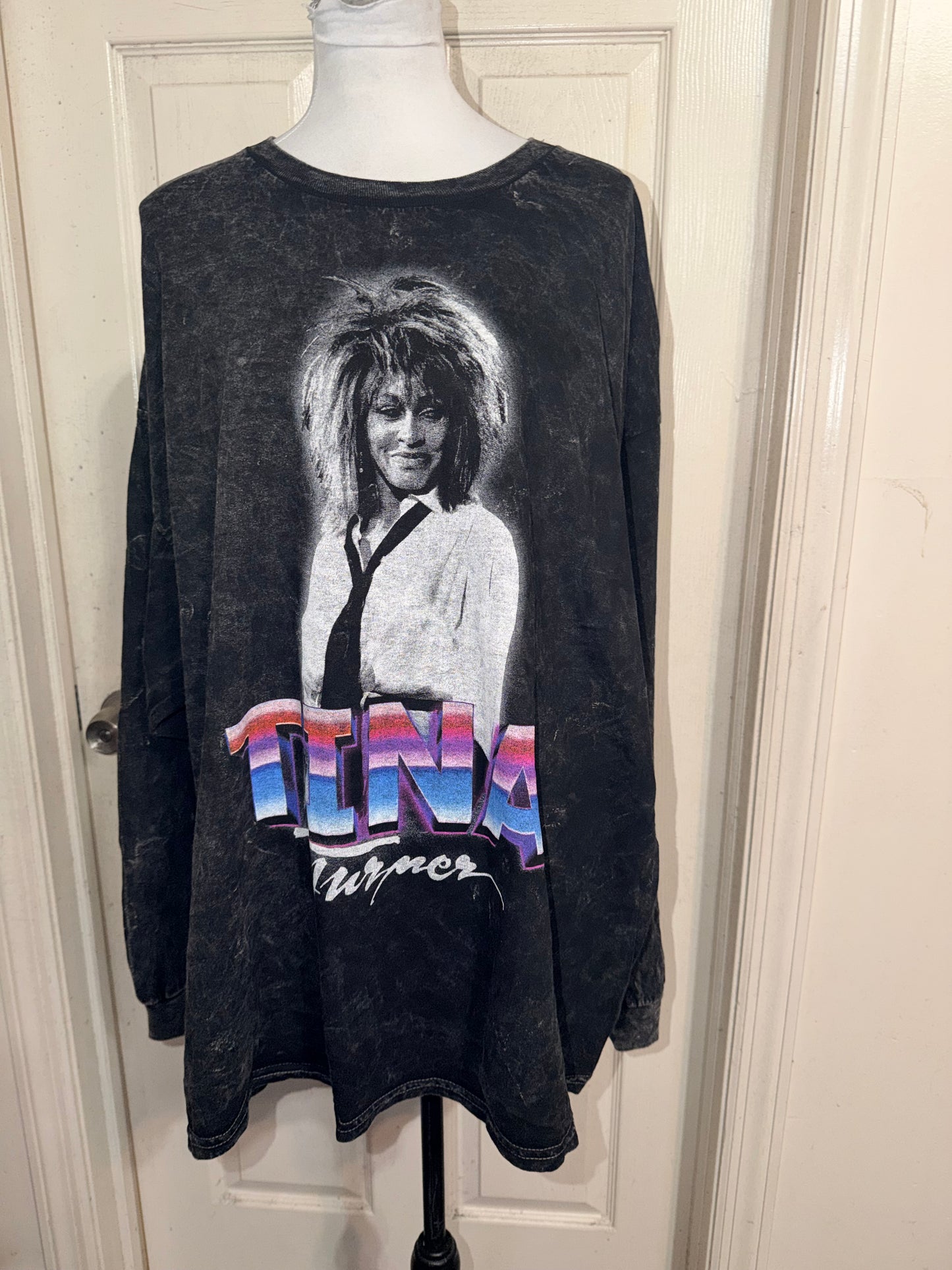 Tina Turner Oversized Distressed Long Sleeve Tee