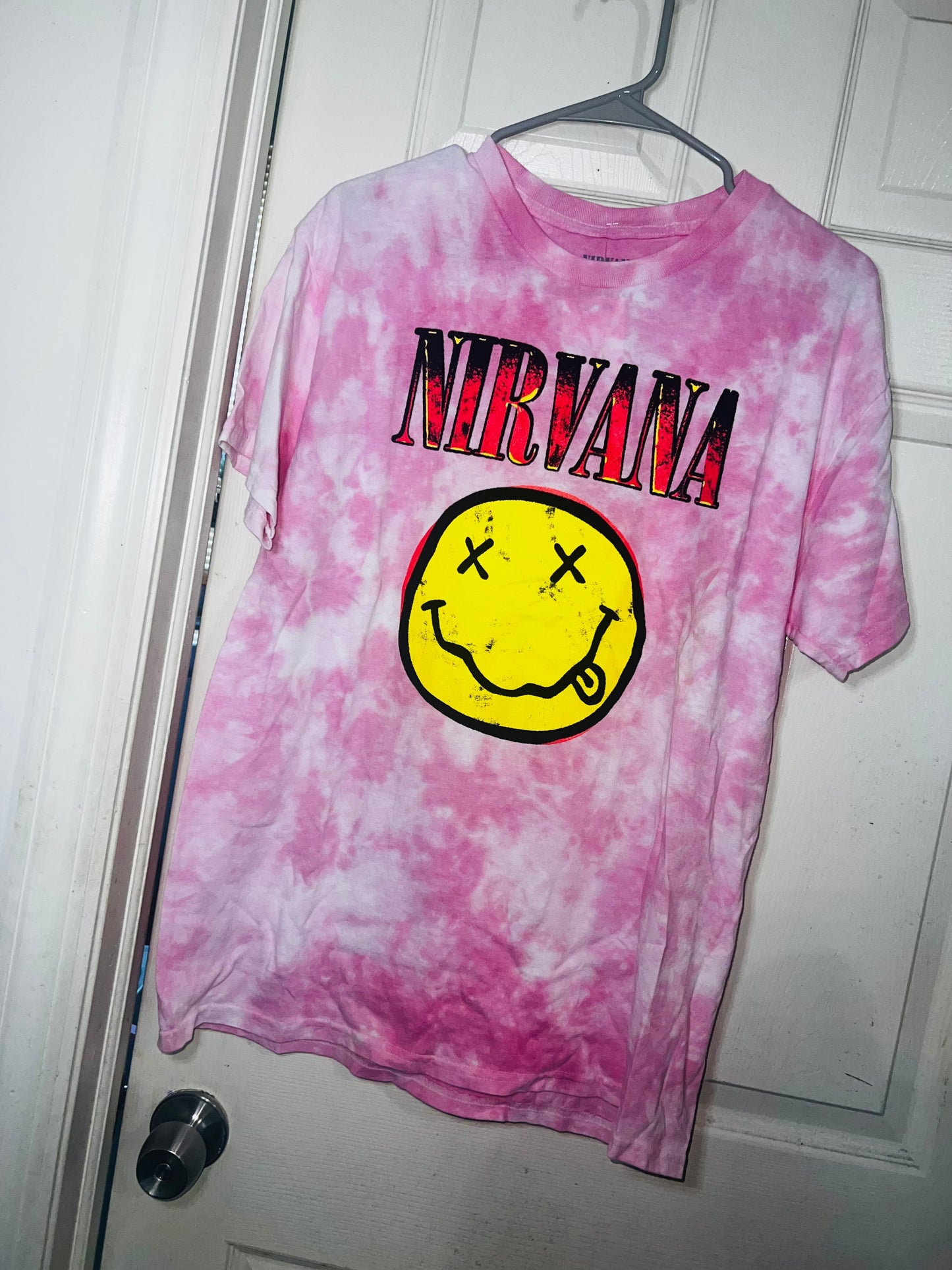 Nirvana Tie Dye Oversized Distressed Tee