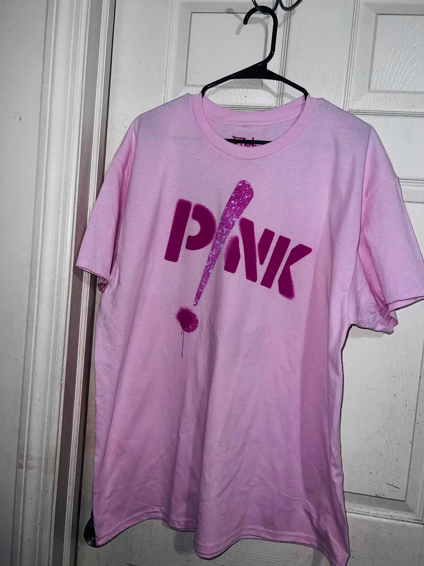 P!NK Double Sided Oversized Distressed Tee