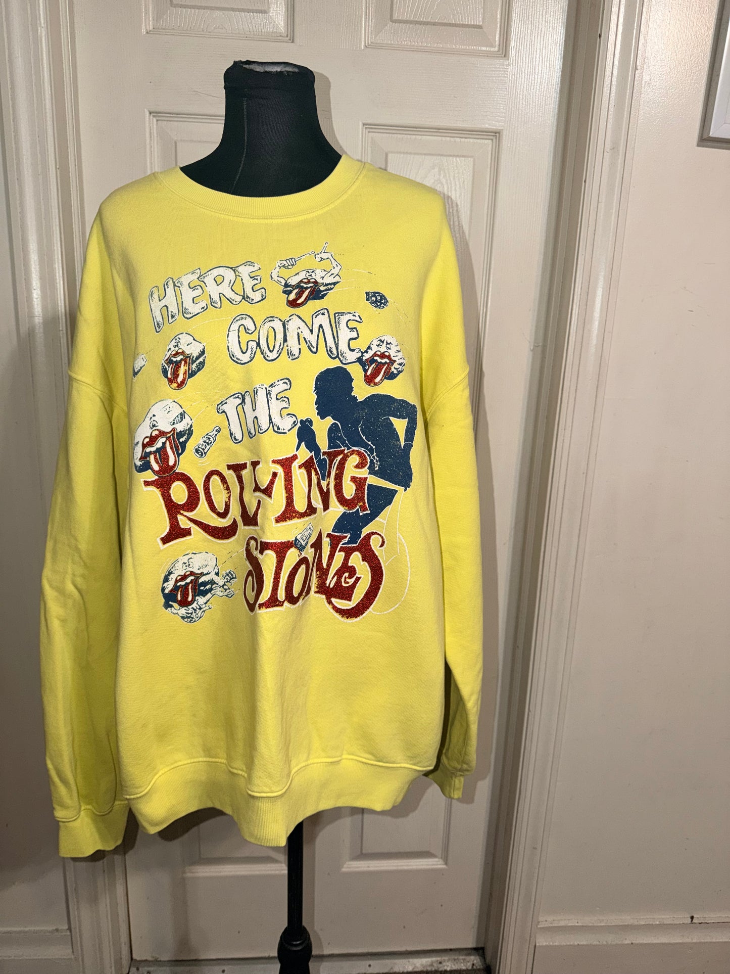 The Rolling Stones Oversized Distressed Sweatshirt
