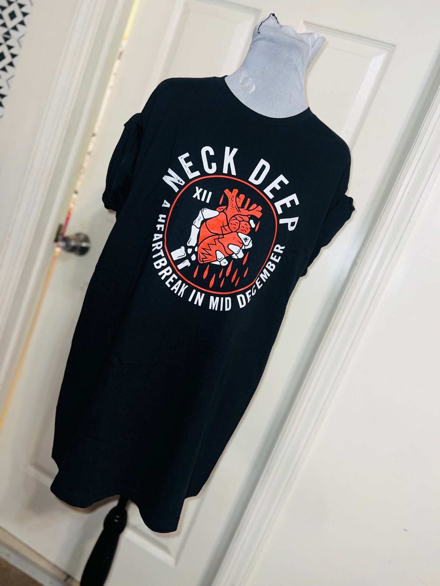 Neck Deep Oversized Distressed Tee