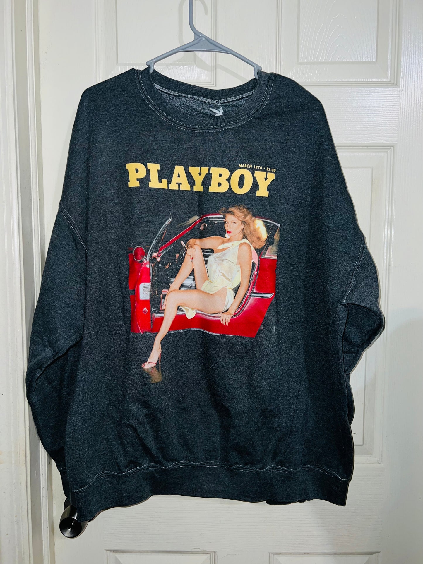 Playboy Magazine Oversized Distressed Sweatshirt