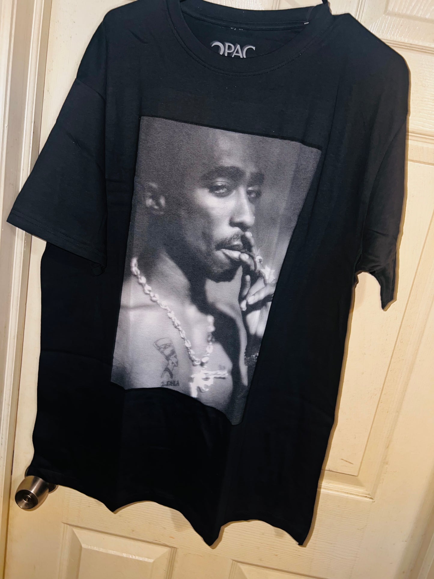 Tupac Portrait Oversized Distressed Tee