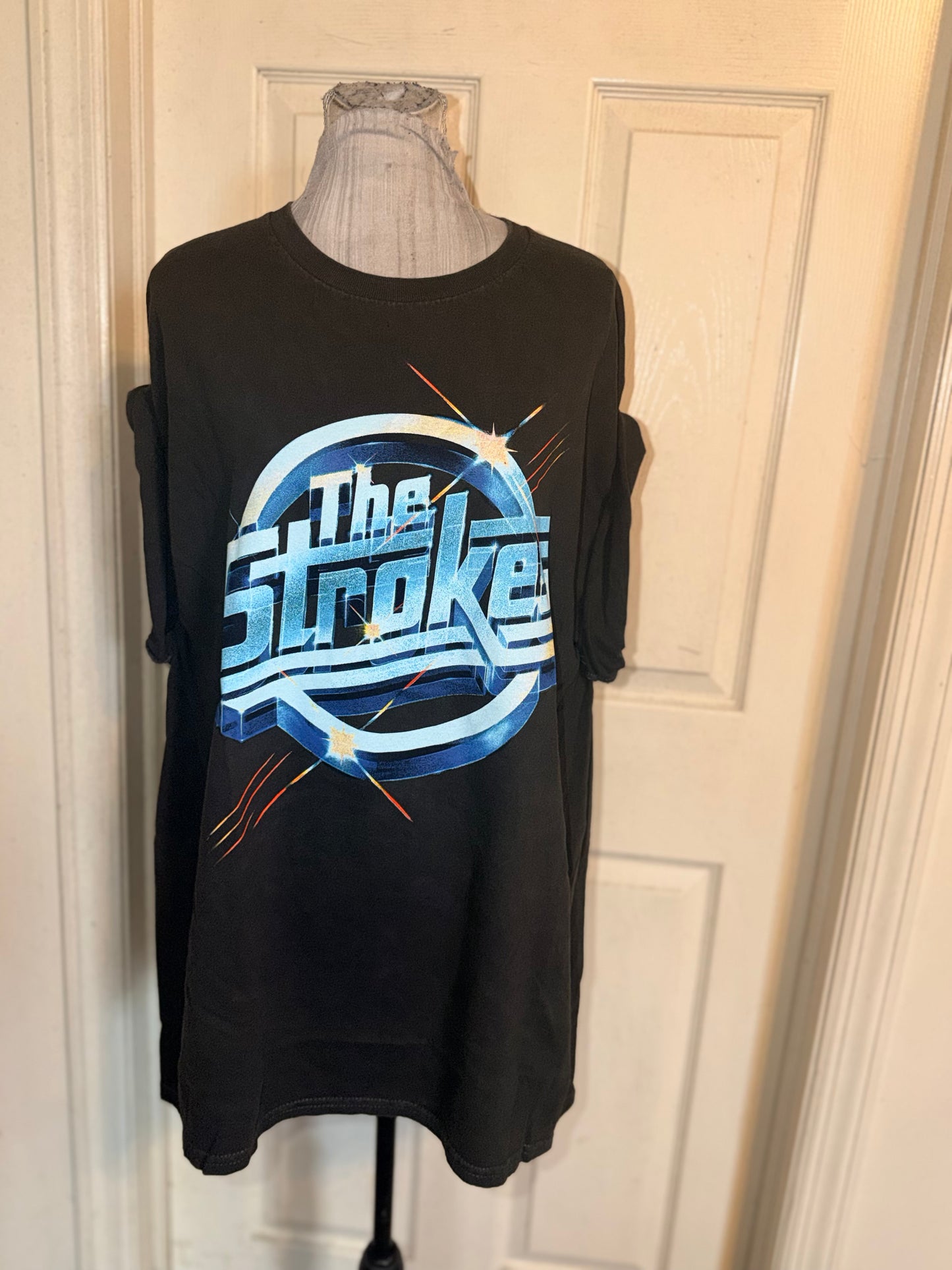 The Strokes Double Sided Oversized Distressed Tee