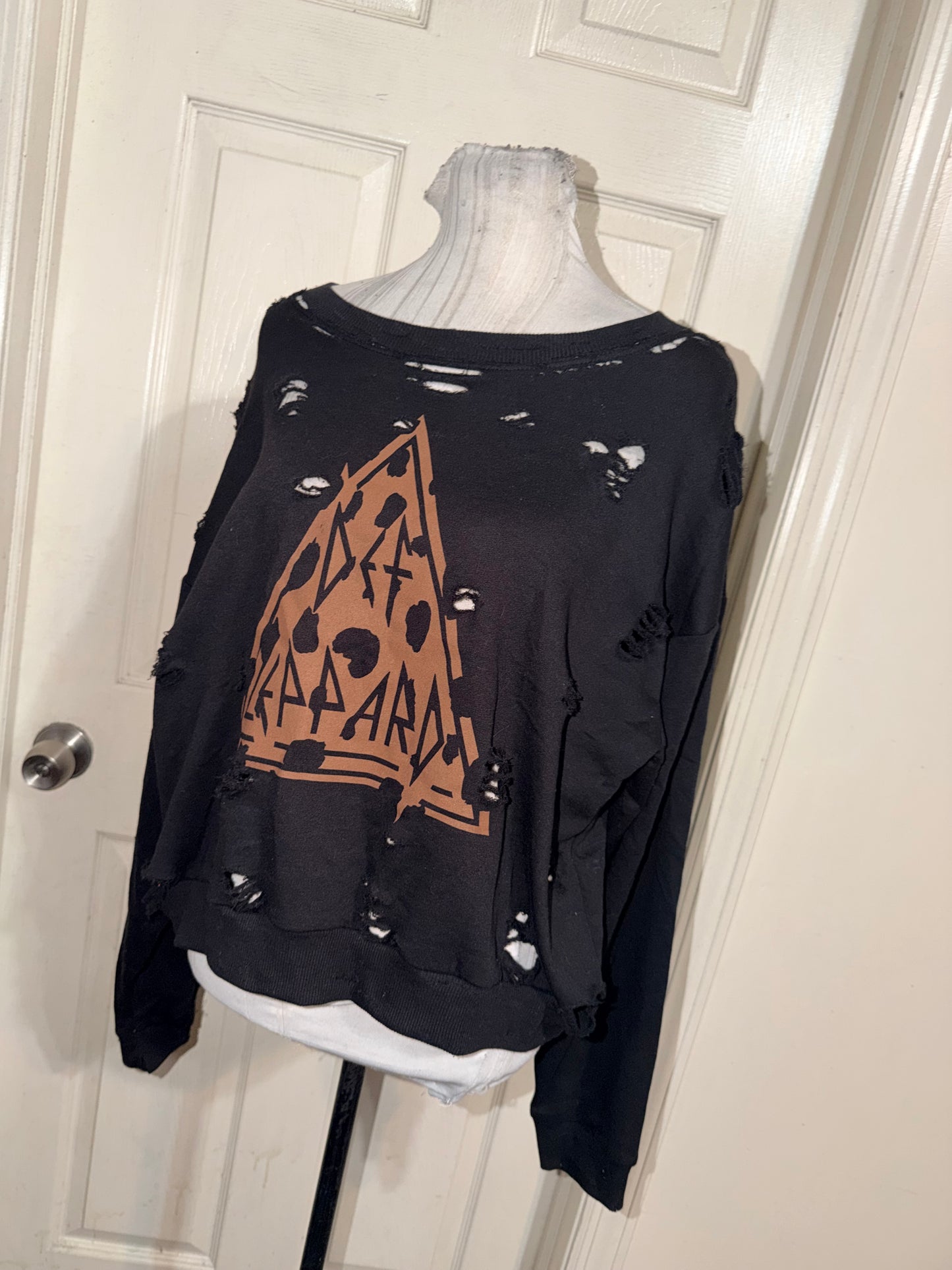 Def Leppard Oversized Distressed Sweatshirt