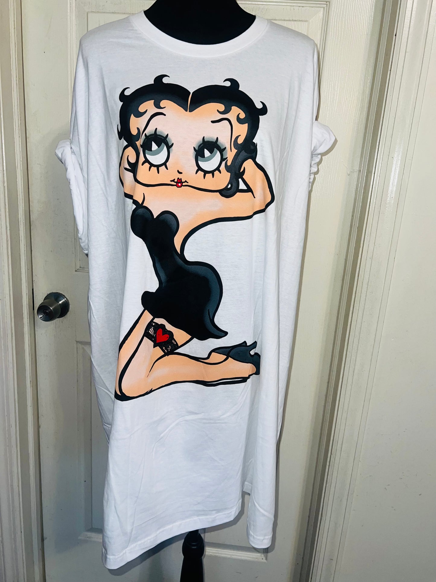 Betty Boop Oversized Distressed T-Shirt Dress