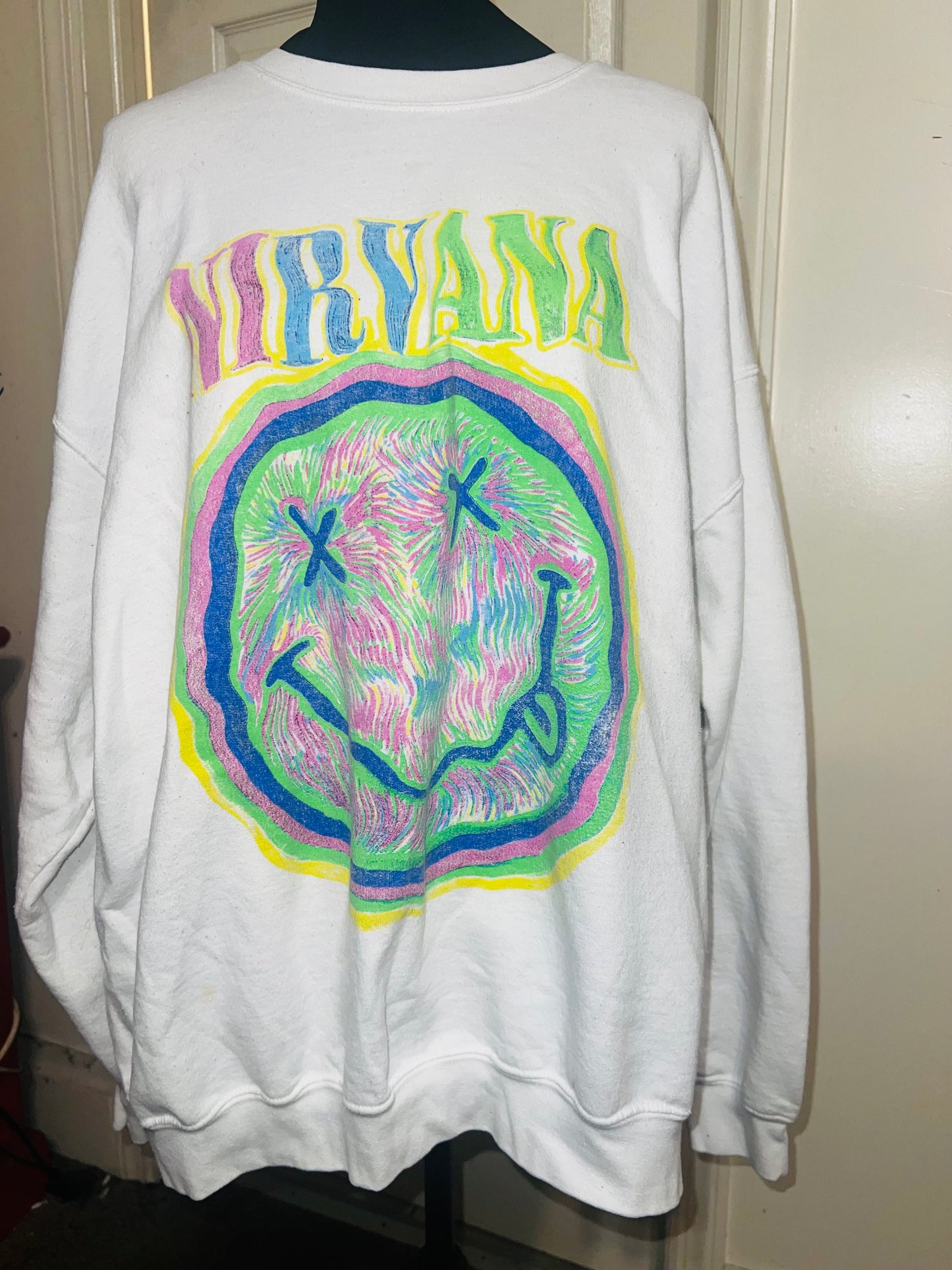 Nirvana Oversized Distressed Sweatshirt