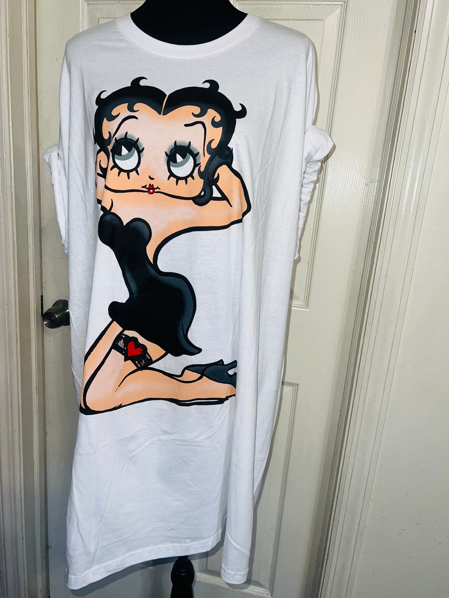 Betty Boop Oversized Distressed T-Shirt Dress