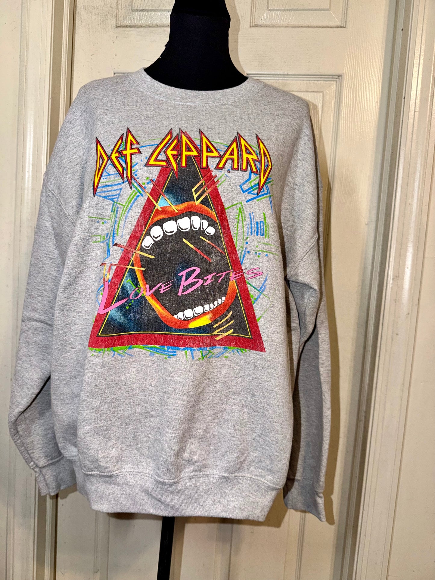 Def Leppard Oversized Distressed Sweatshirt