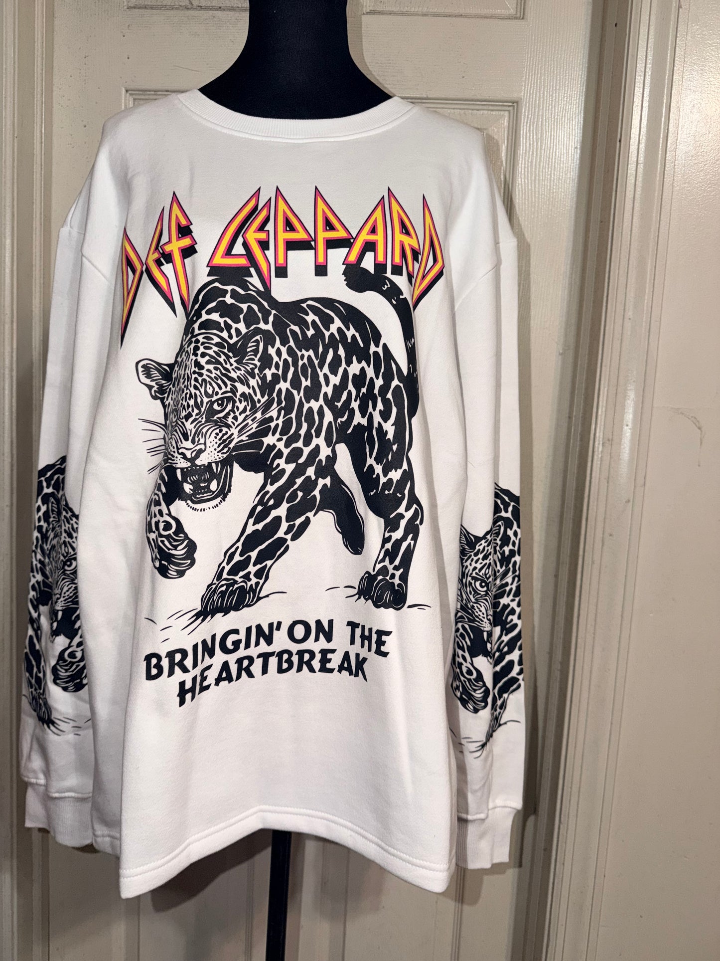Def Leppard Oversized Distressed Sweatshirt