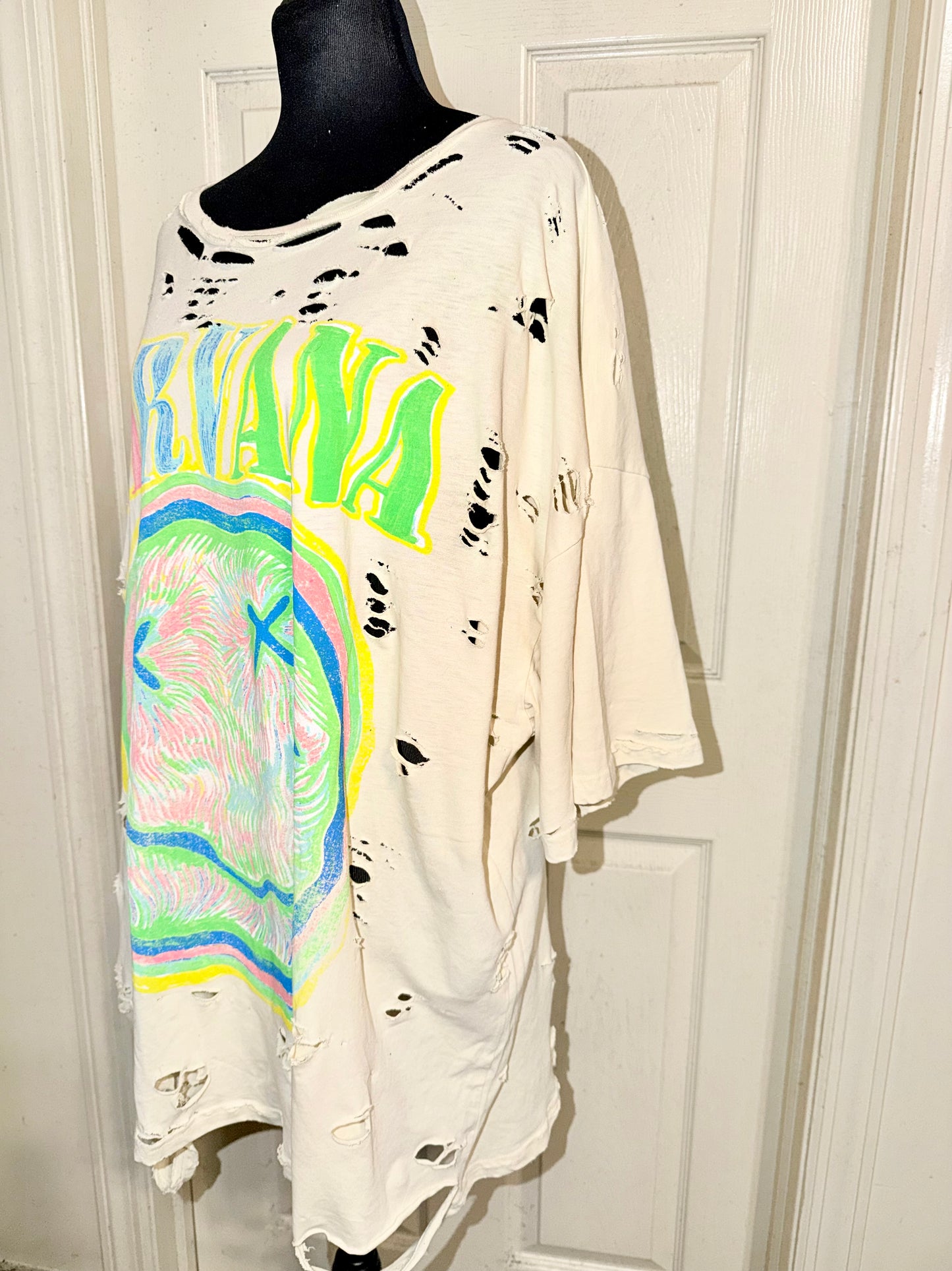 Nirvana Oversized Distressed Tee