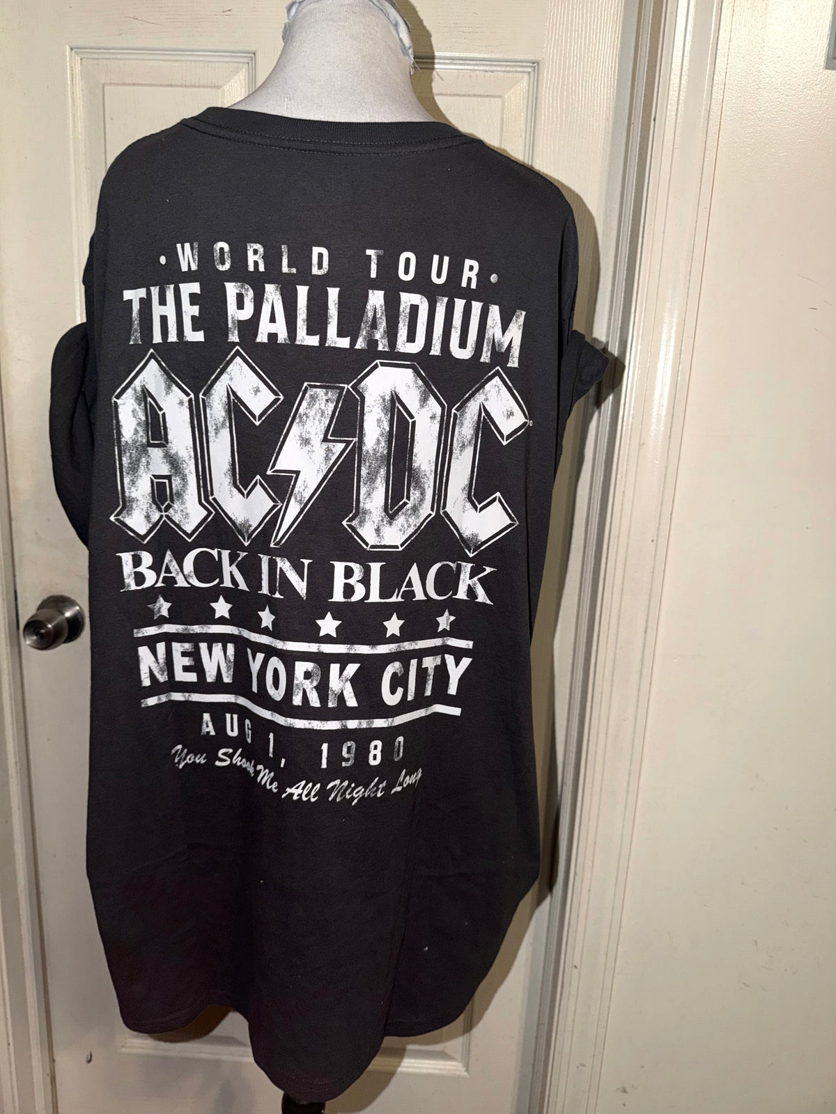 AC/DC Double Sided Oversized Distressed Tee