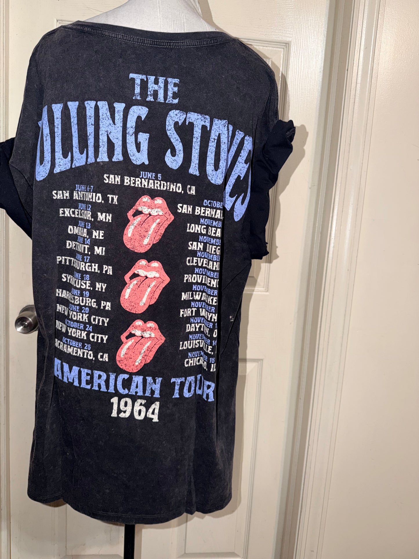 The Rolling Stones Double Sided Oversized Distressed Tee