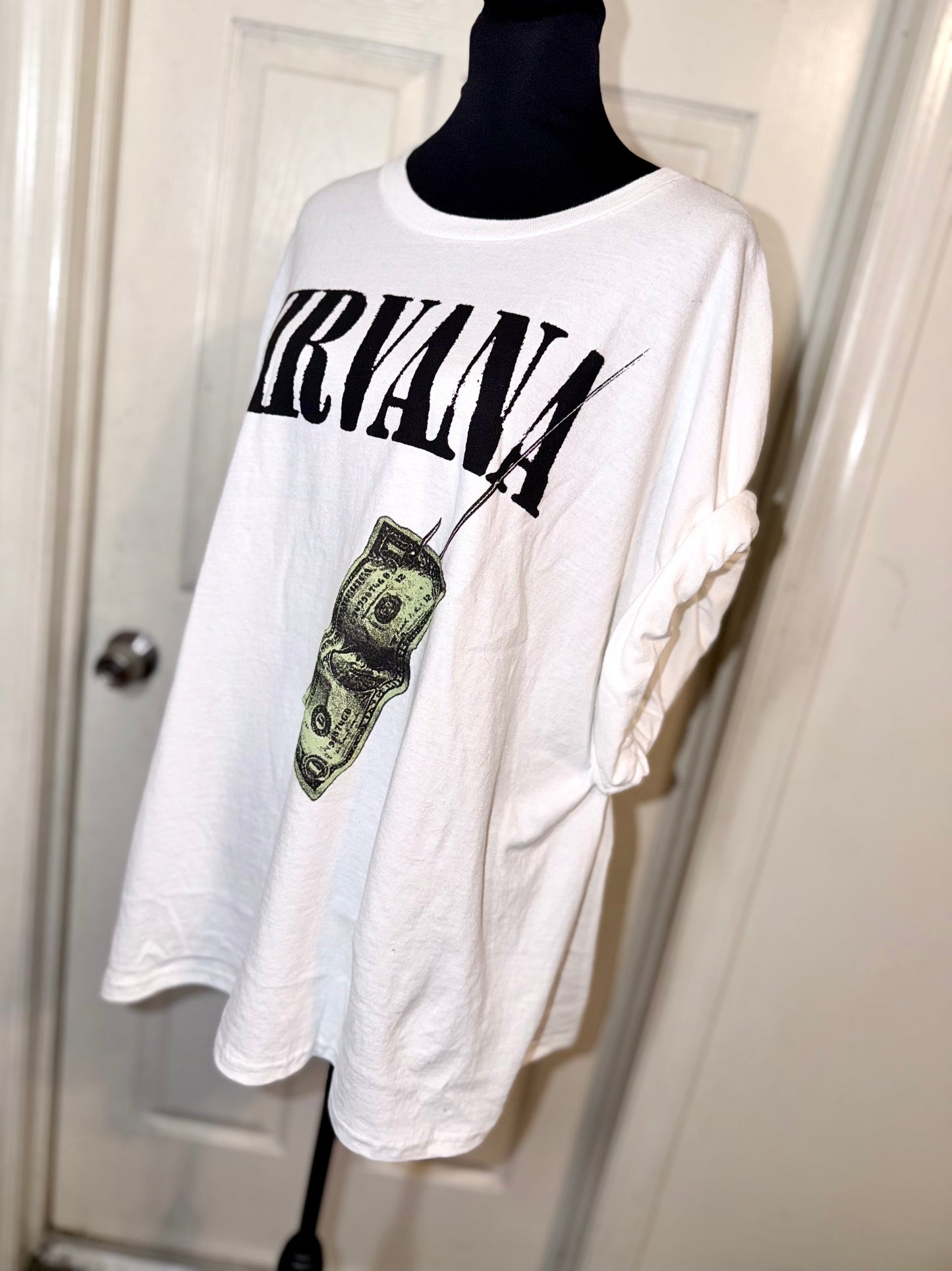 Nirvana Double Sided Oversized Distressed Tee