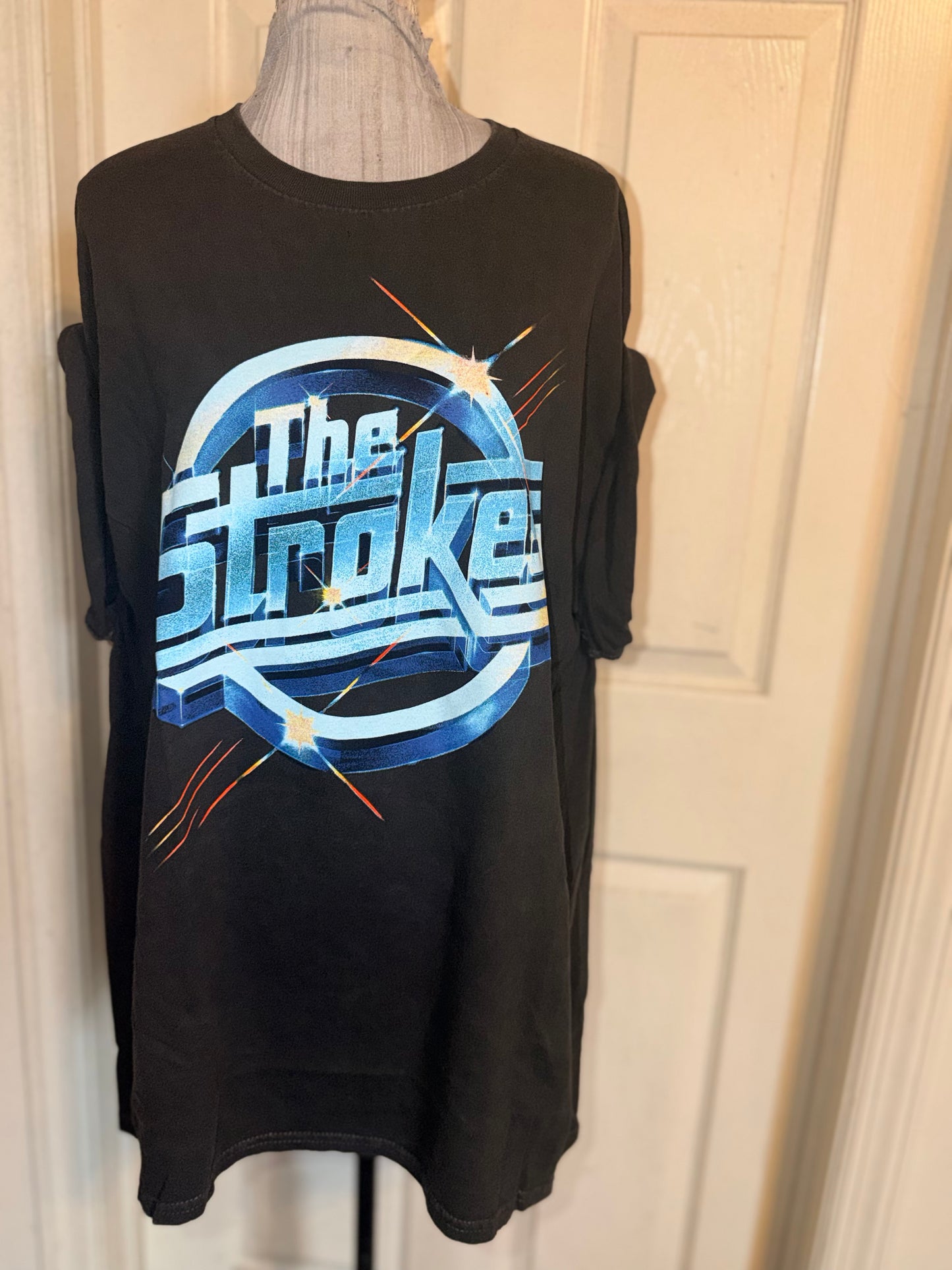 The Strokes Double Sided Oversized Distressed Tee