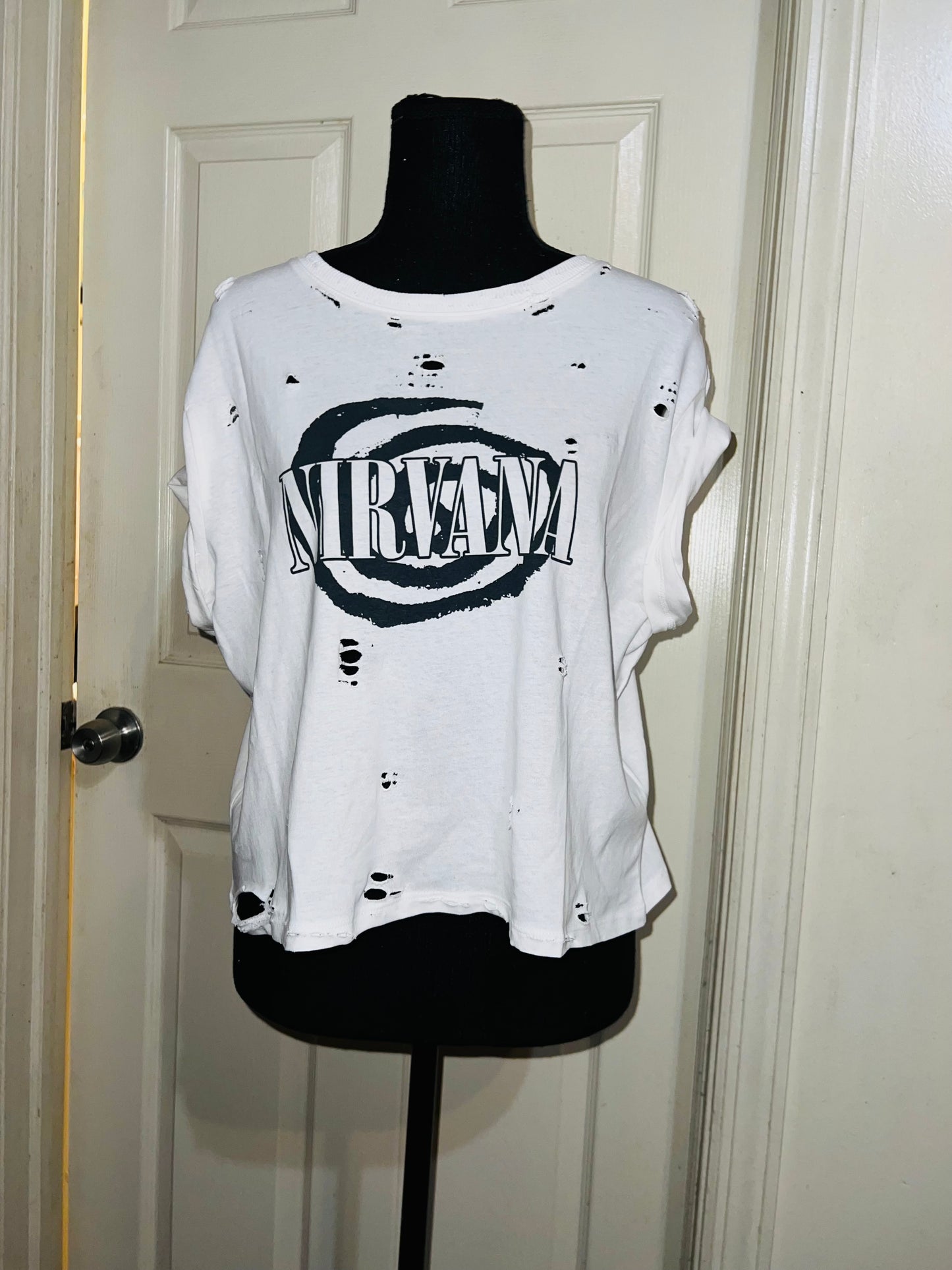 Nirvana Oversized Distressed Baby Tee