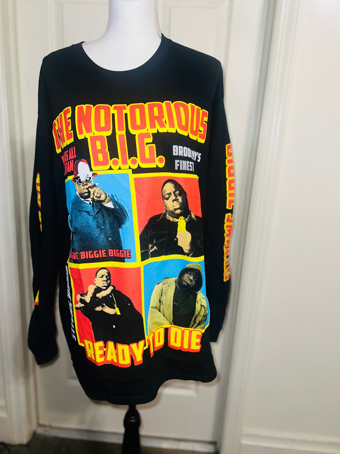 Notorious B.I.G. Oversized Distressed Long Sleeve Tee