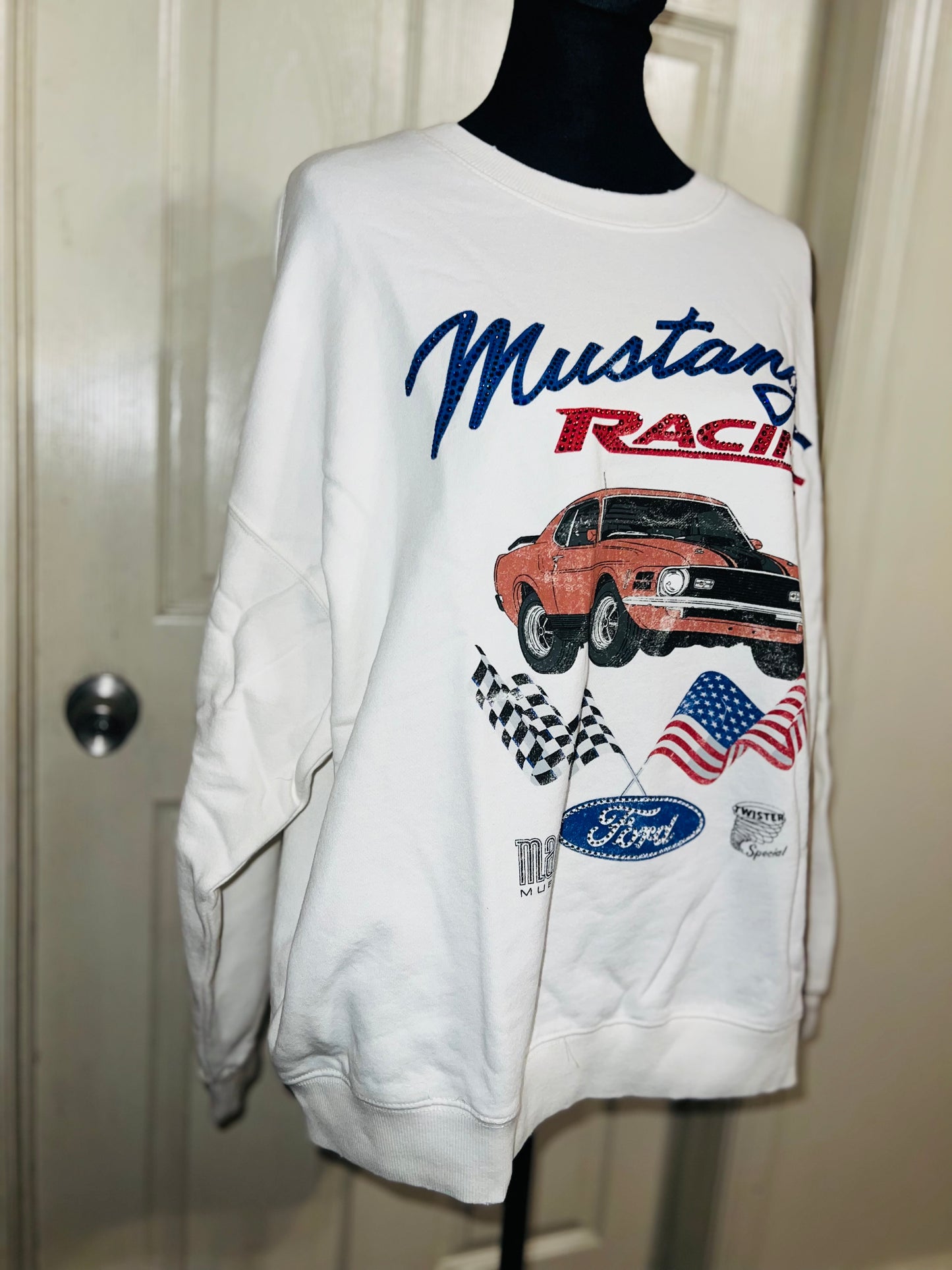 Ford Mustang Oversized Distressed Sweatshirt