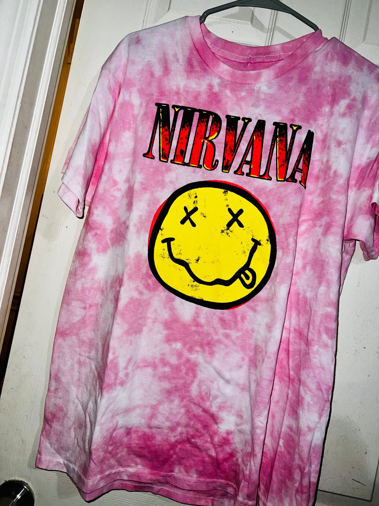 Nirvana Tie Dye Oversized Distressed Tee