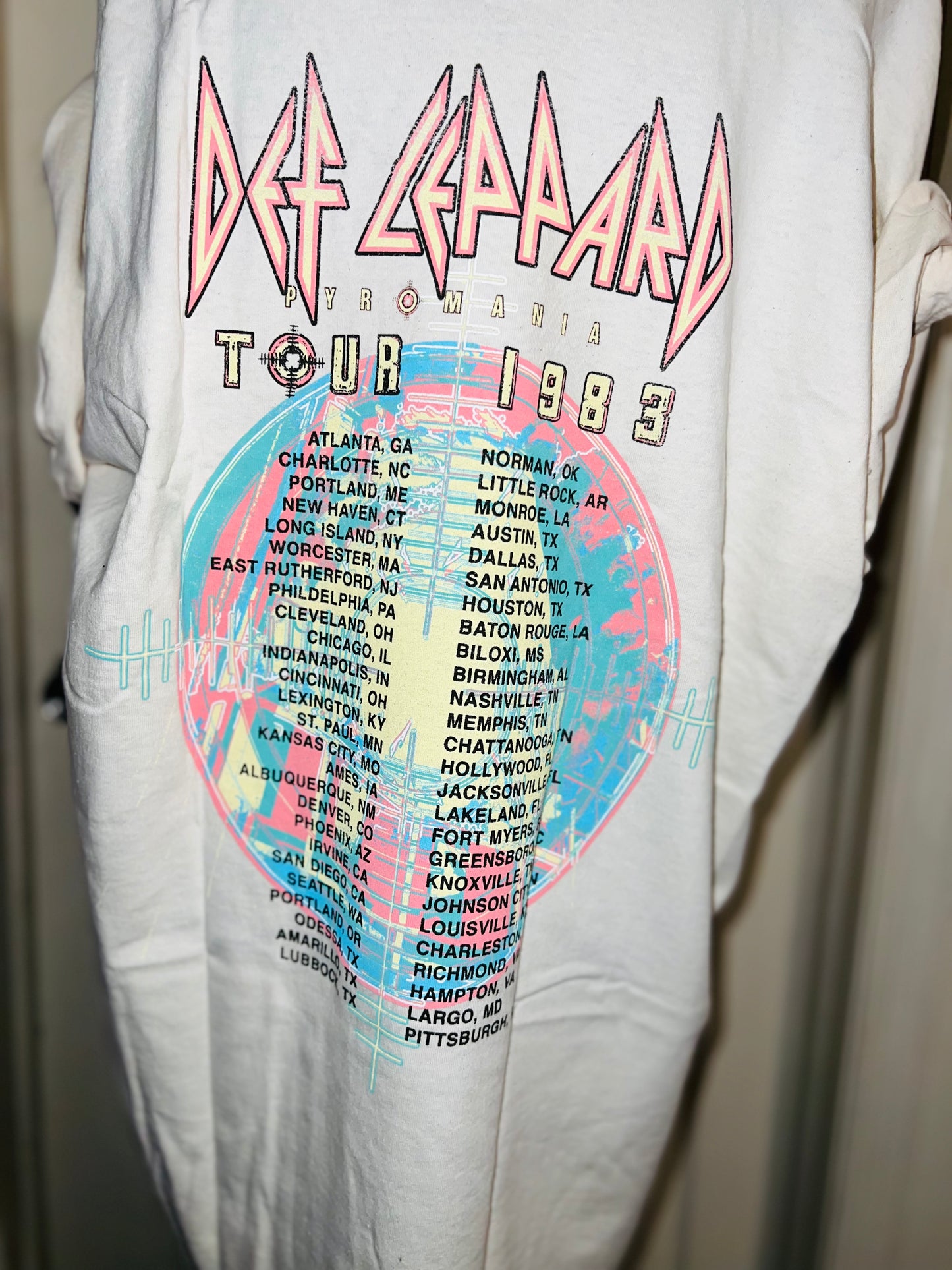 Def Leppard Double Sided Oversized Distressed Tee