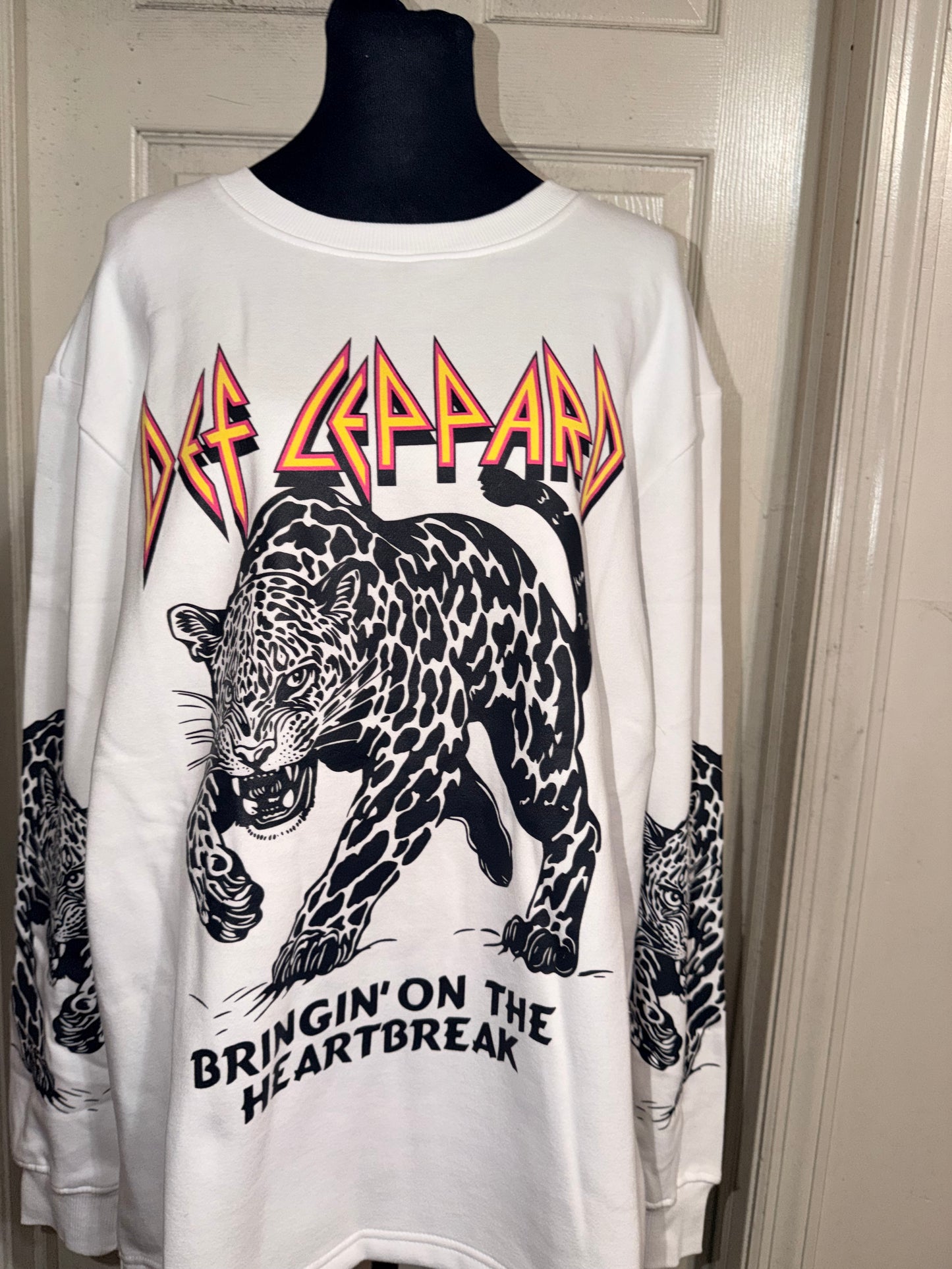 Def Leppard Oversized Distressed Sweatshirt