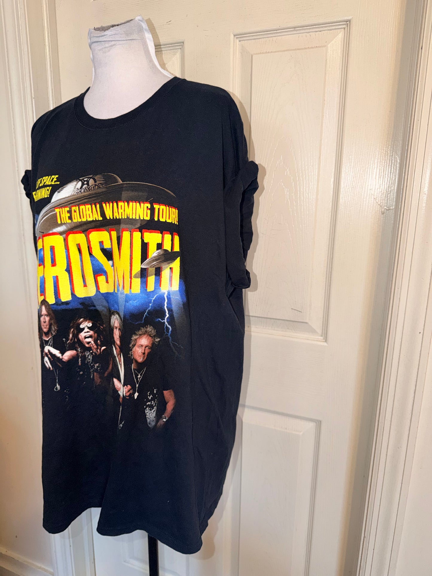 Aerosmith Double Sided Vintage Oversized Distressed Tee