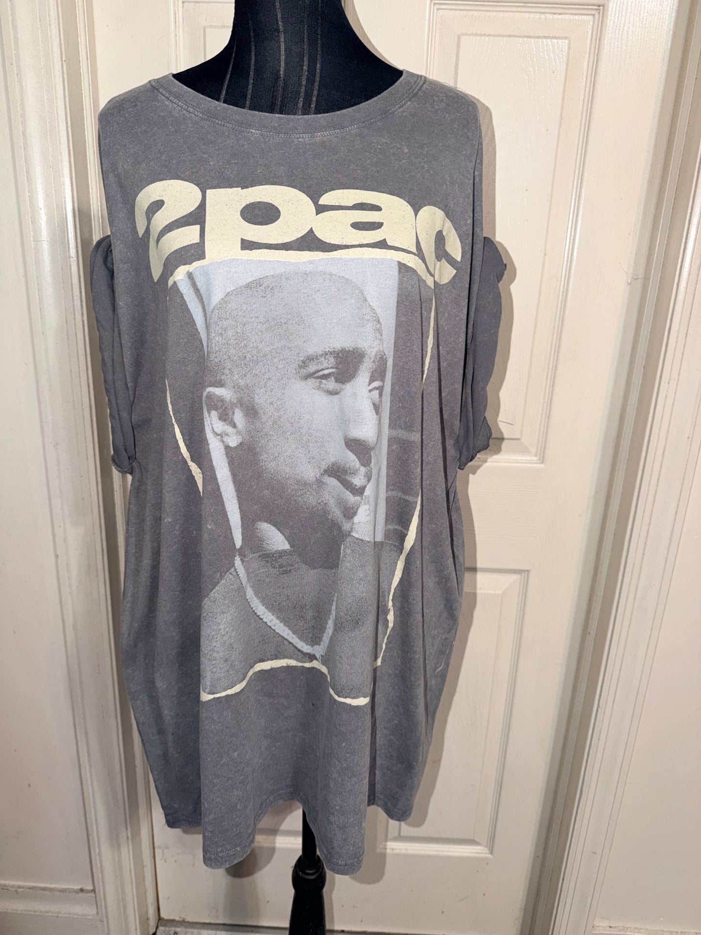 Tupac Double Sided Oversized Distressed Tee