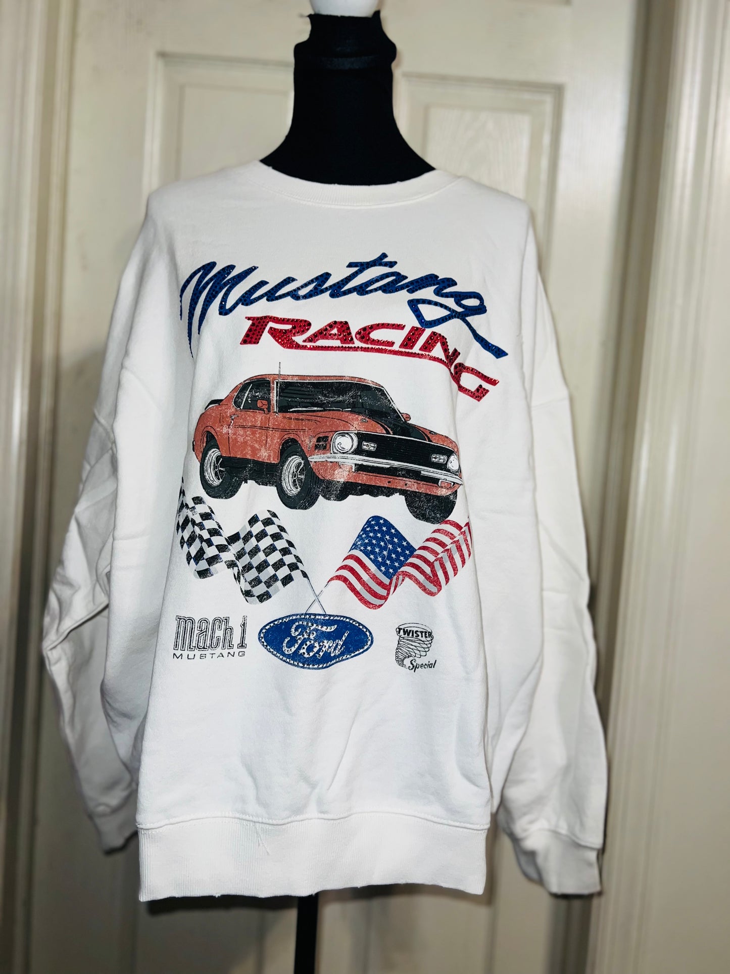 Ford Mustang Oversized Distressed Sweatshirt