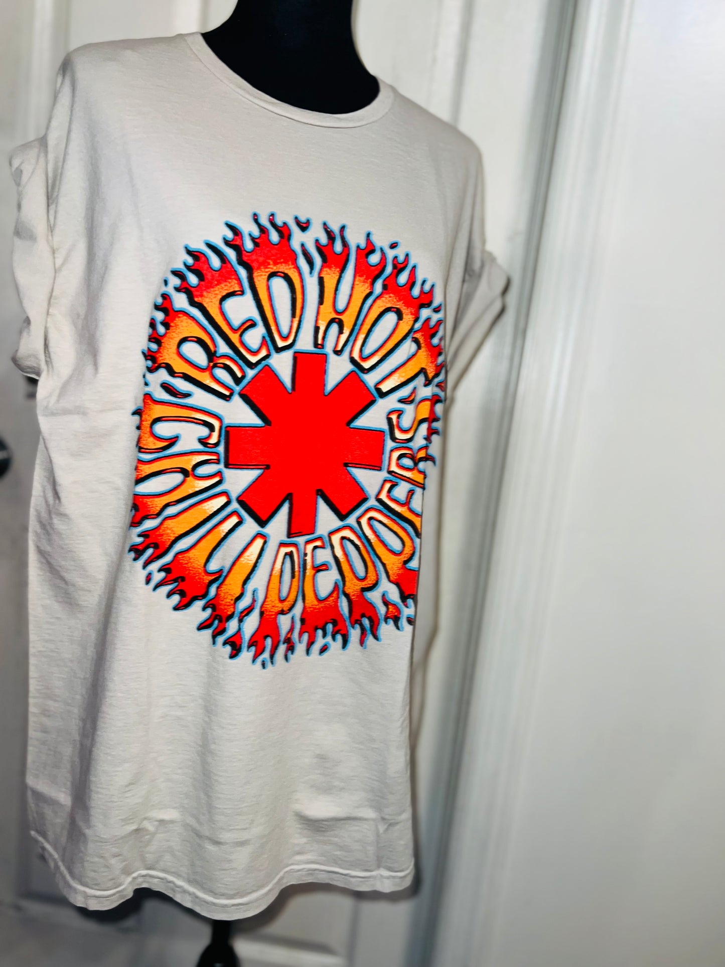 Red Hot Chili Peppers Double Sided Oversized Distressed Tee