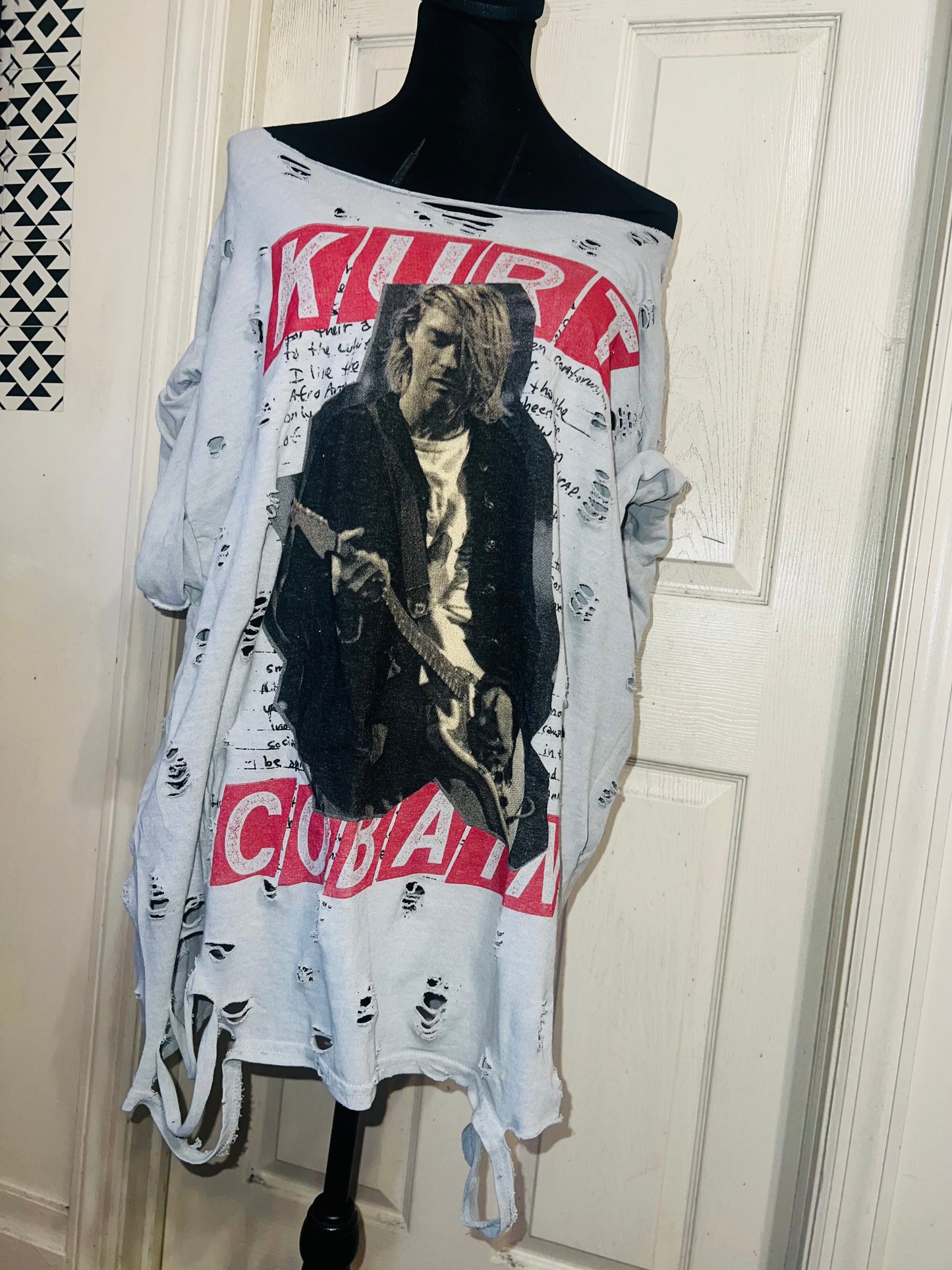 Kurt Cobain Oversized Distressed Tee