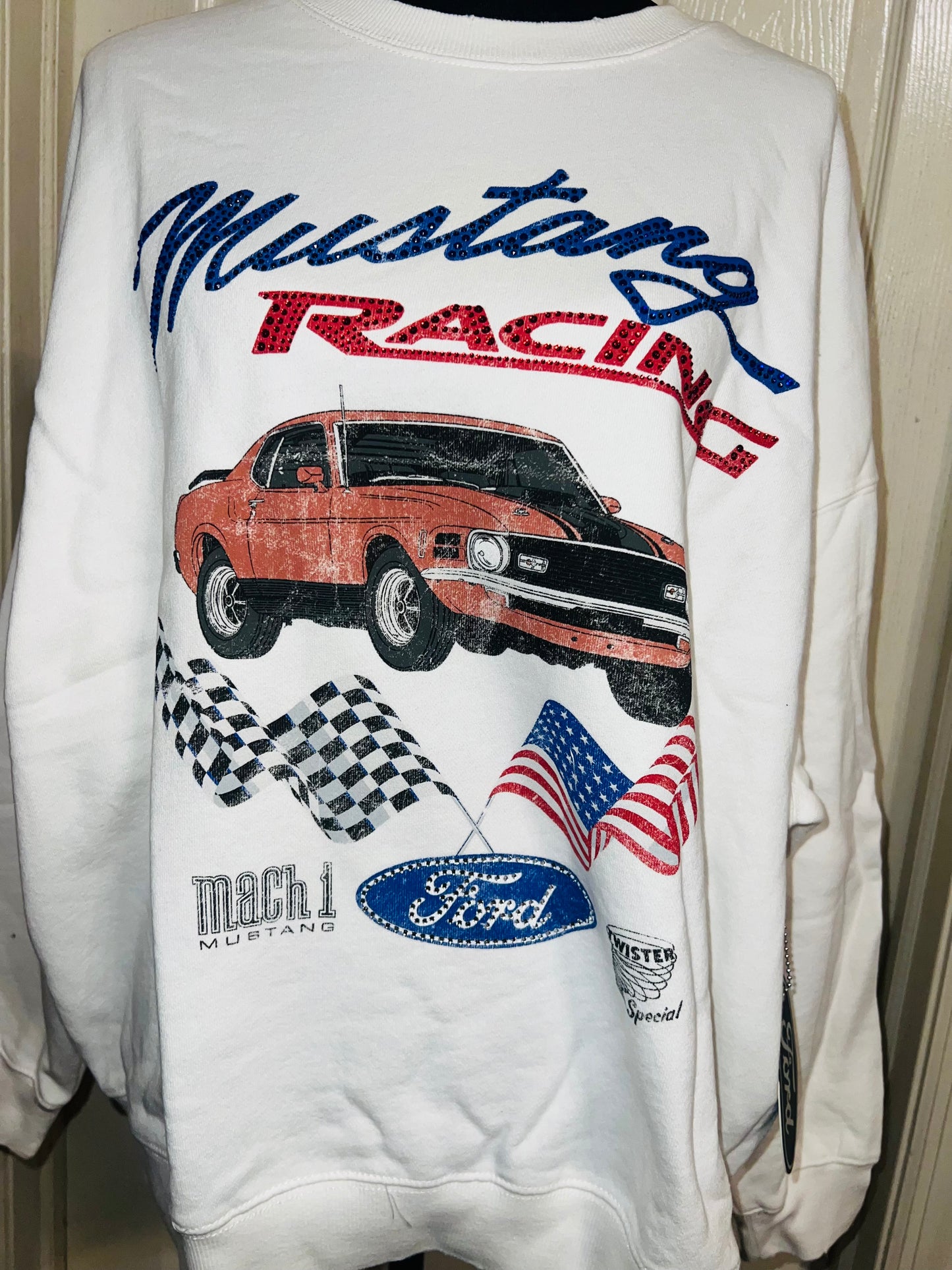 Ford Mustang Oversized Distressed Sweatshirt