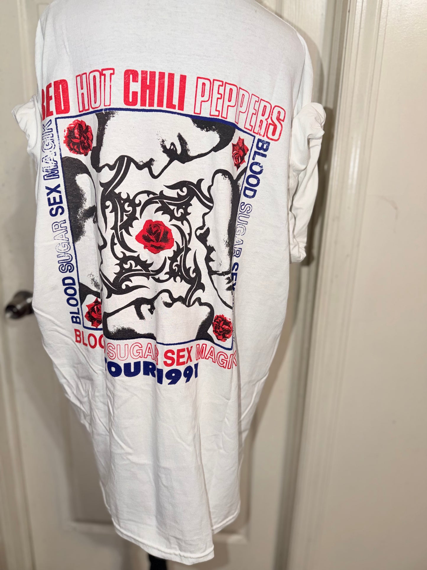 Red Hot Chili Peppers Double Sided Oversized Distressed Tee