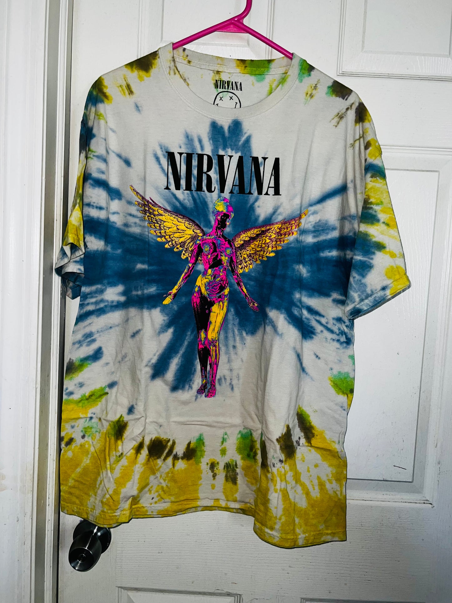 Nirvana Tie Die Oversized Distressed Tee