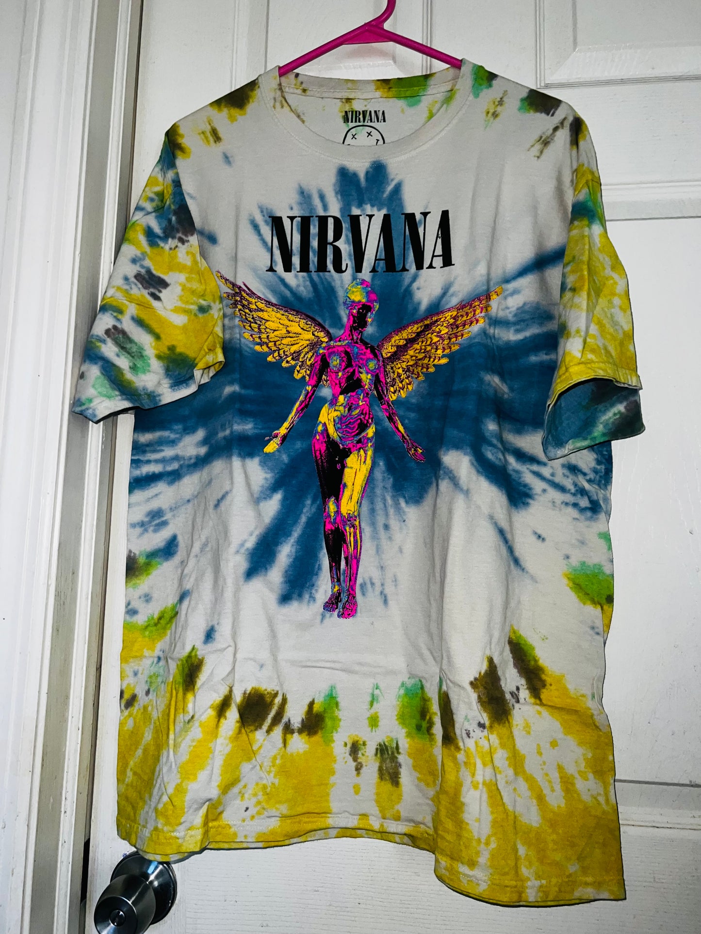 Nirvana Tie Die Oversized Distressed Tee