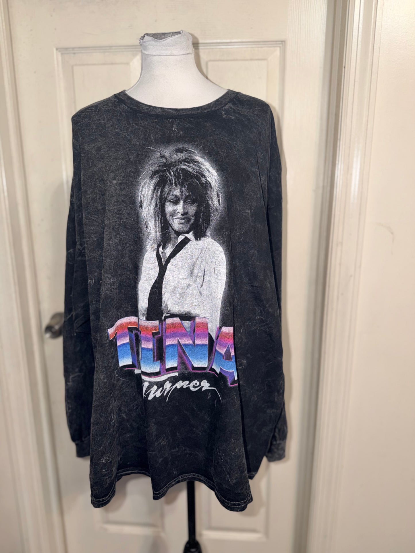 Tina Turner Oversized Distressed Long Sleeve Tee
