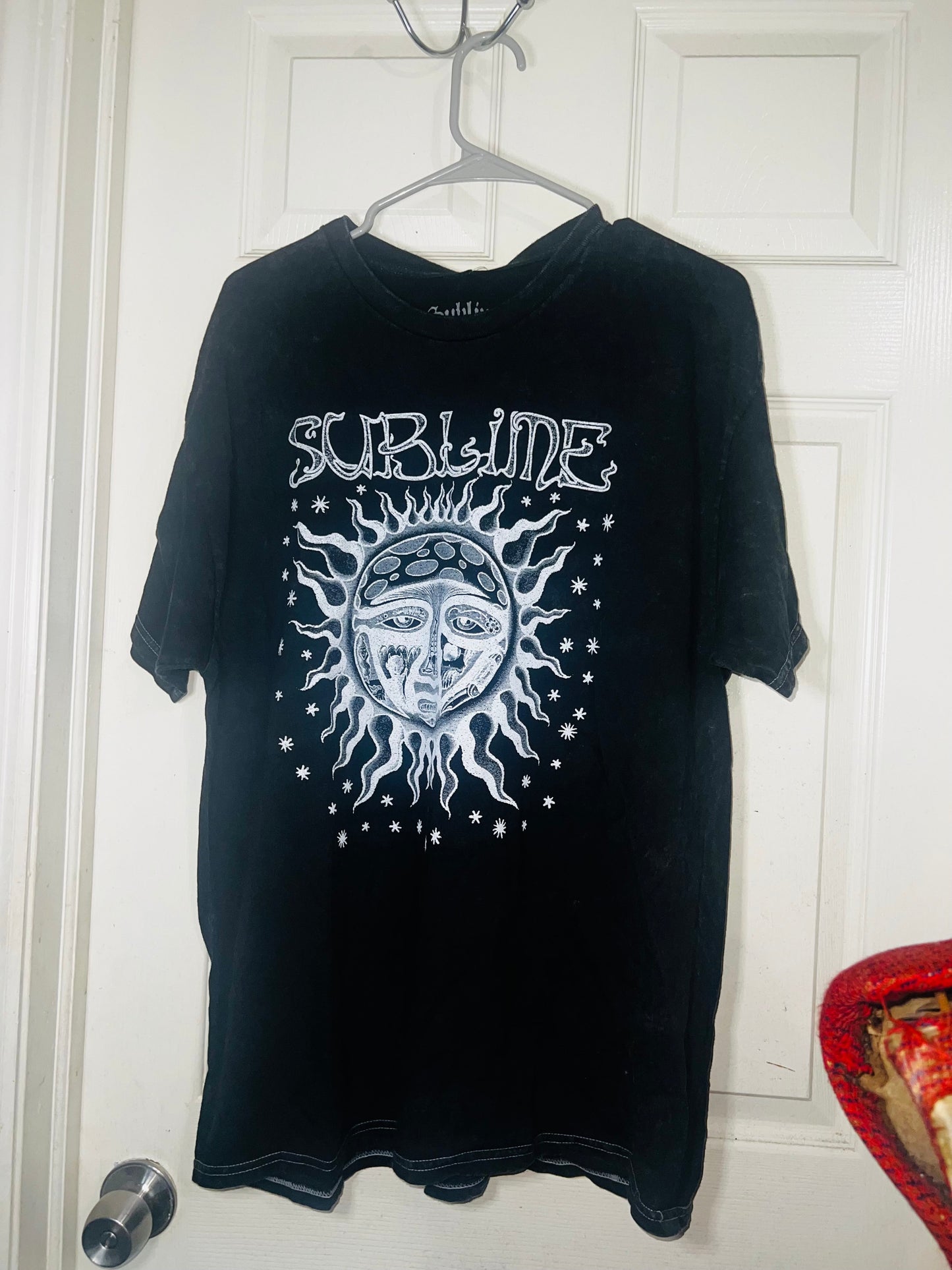 Sublime Acid Wash Oversized Distressed Tee