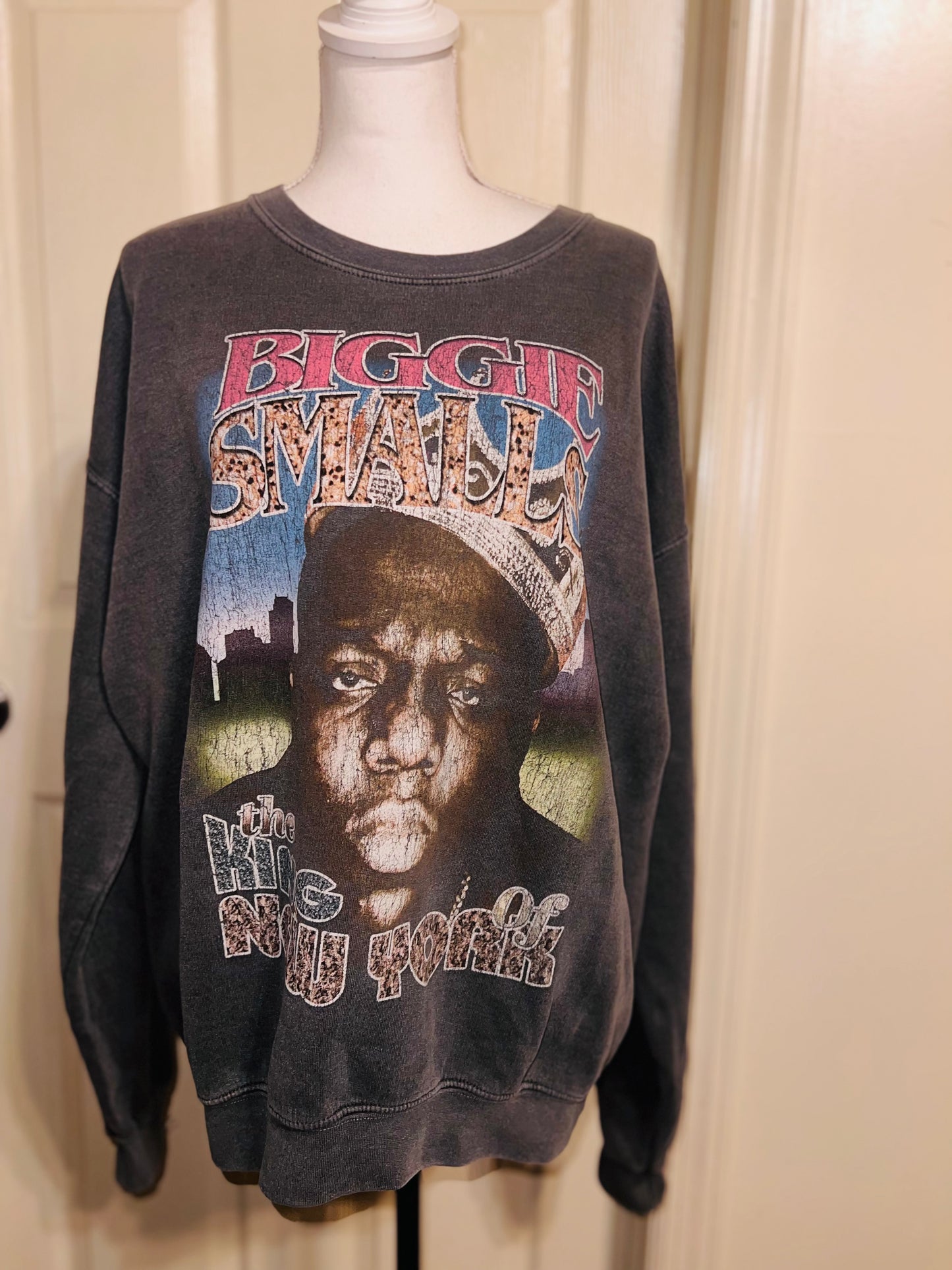 Biggie Smalls Double Sided Oversized Distressed Sweatshirt