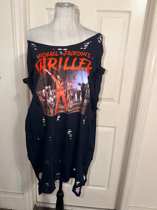 Michael Jackson Thriller Oversized Distressed Tee