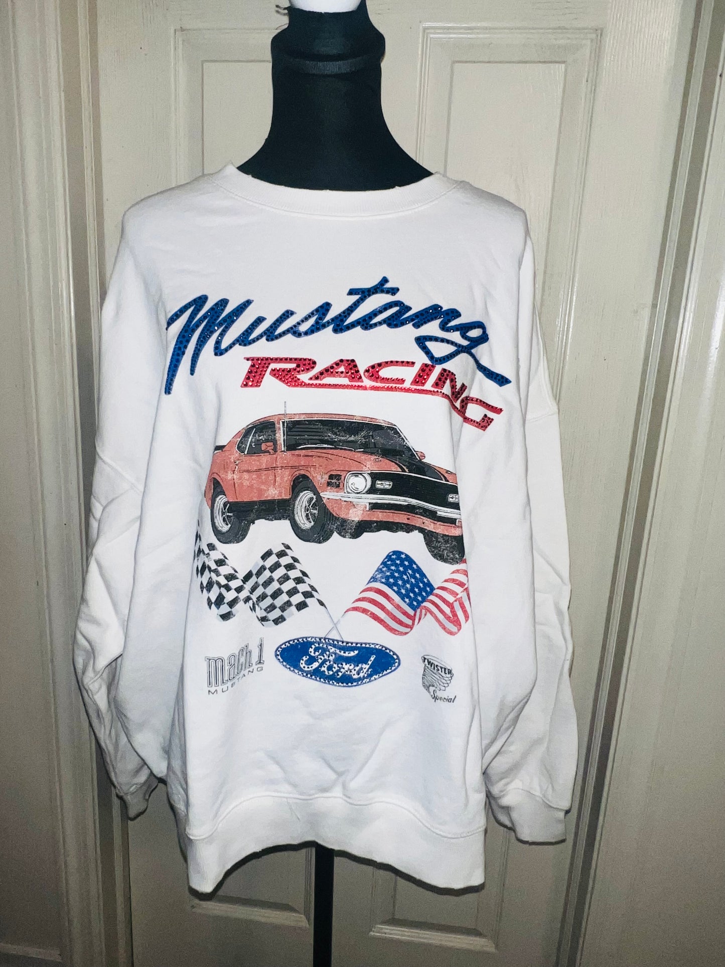 Ford Mustang Oversized Distressed Sweatshirt