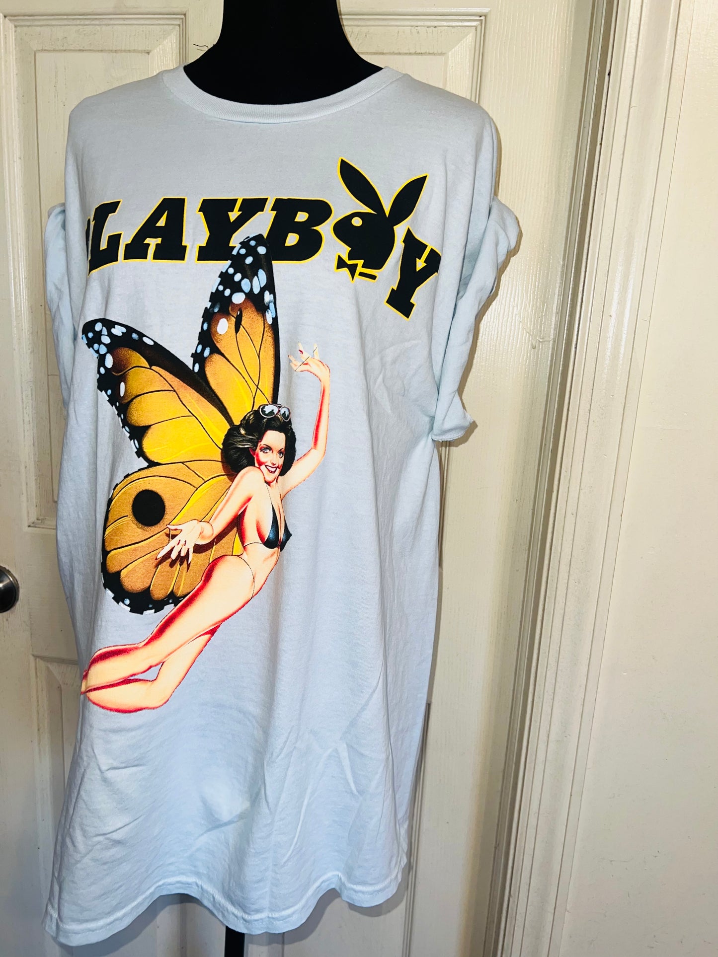 Playboy Double Sided Oversized Distressed Tee