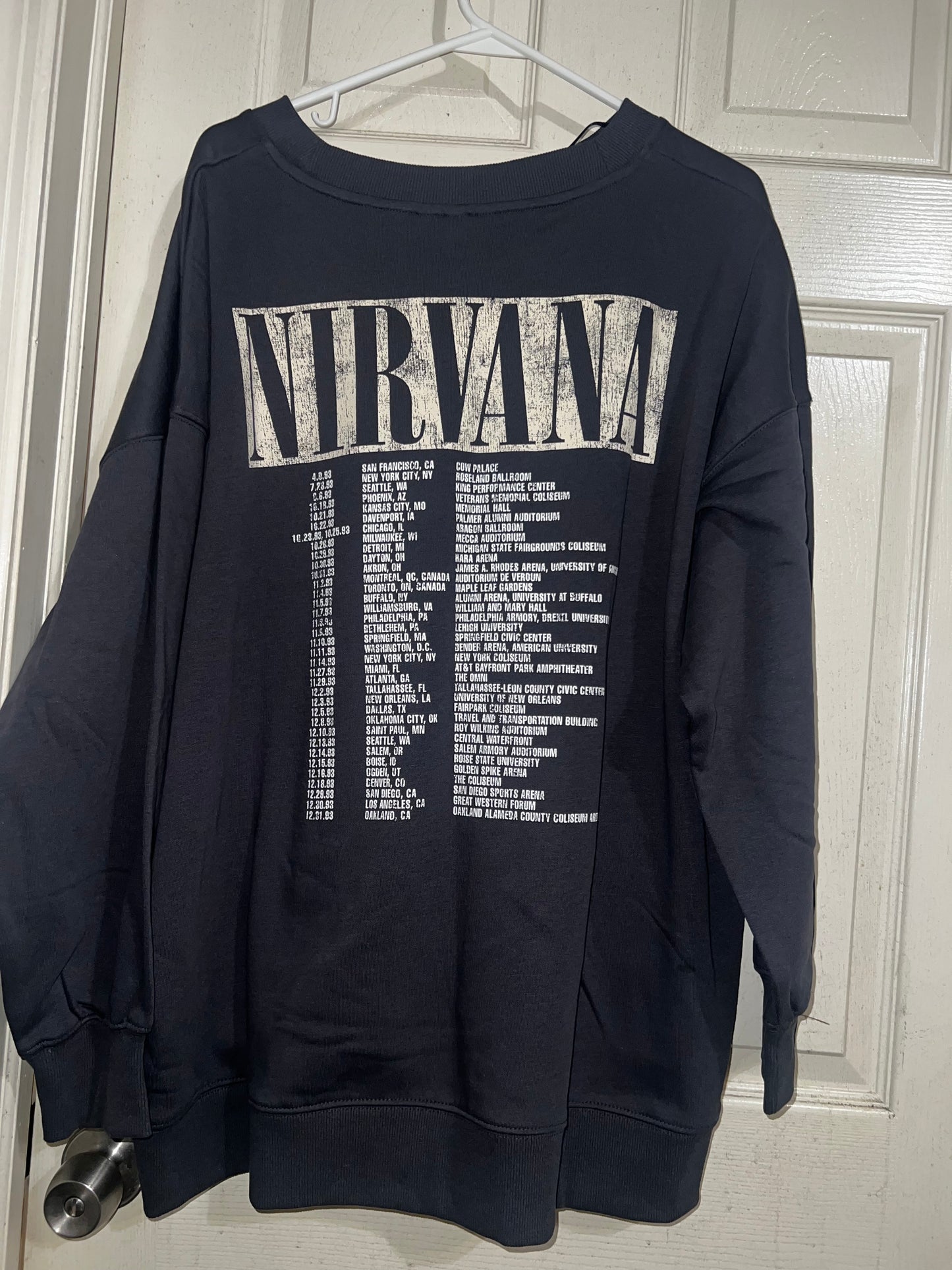 Nirvana Oversized Double Sided Distressed Sweatshirt