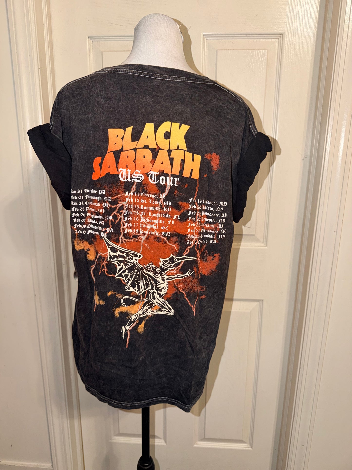 Black Sabbath Double Sided Oversized Distressed Tee