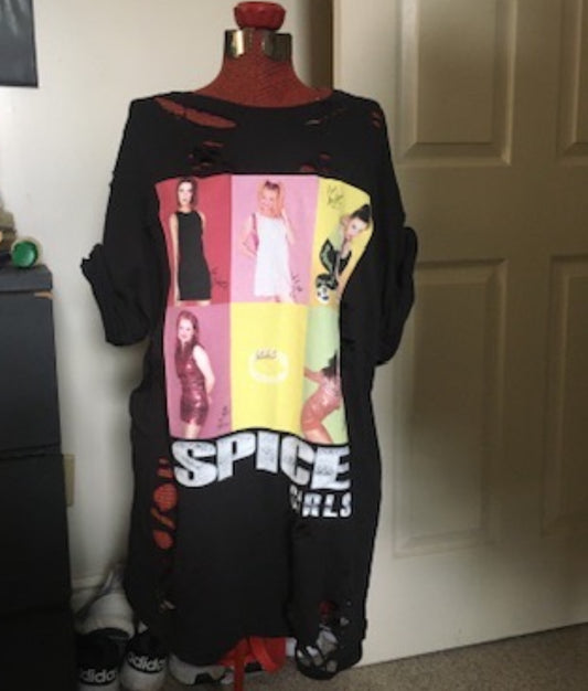 Spice Girls Oversized Distressed Tee