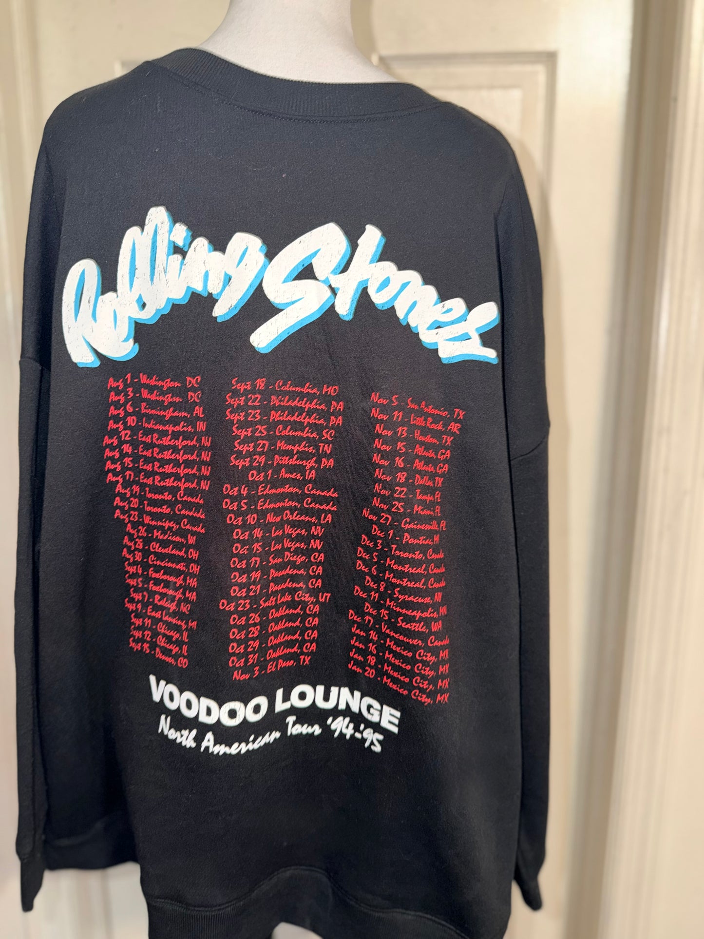 The Rolling Stones Double Sided Oversized Distressed Sweatshirt