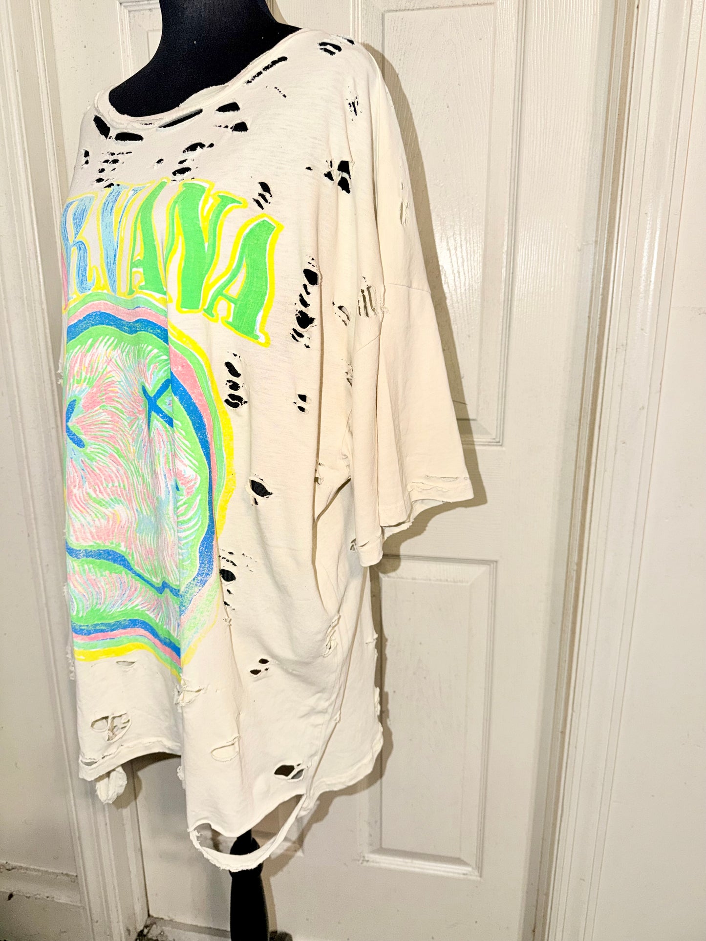 Nirvana Oversized Distressed Tee