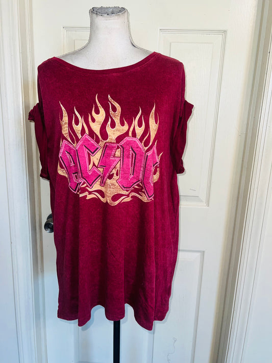 AC/DC Oversized Distressed Tee