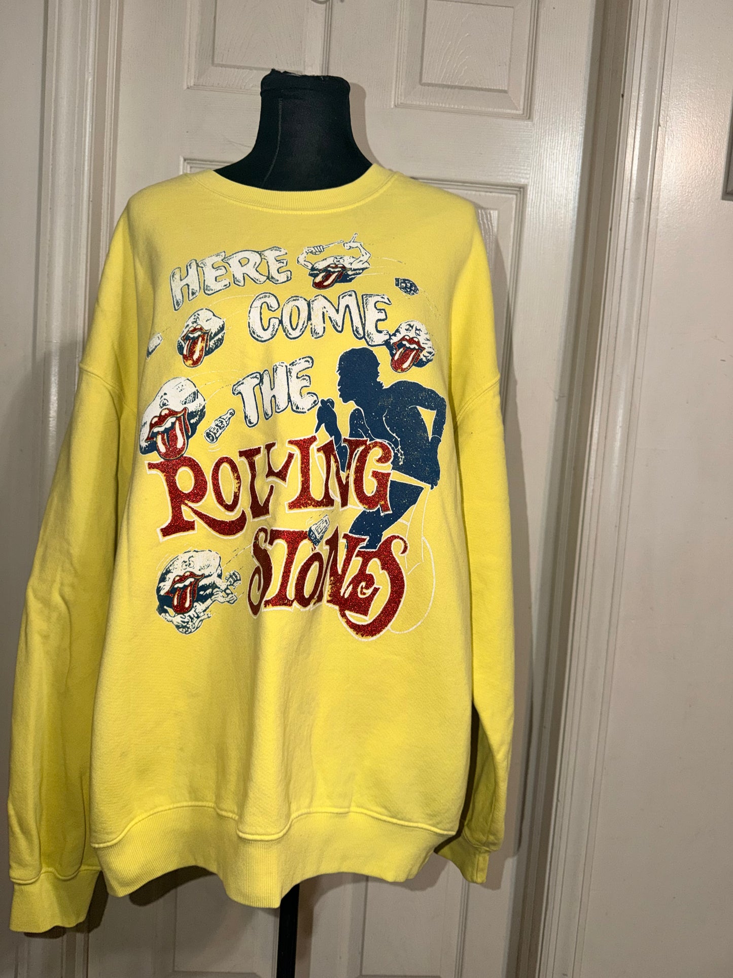 The Rolling Stones Oversized Distressed Sweatshirt