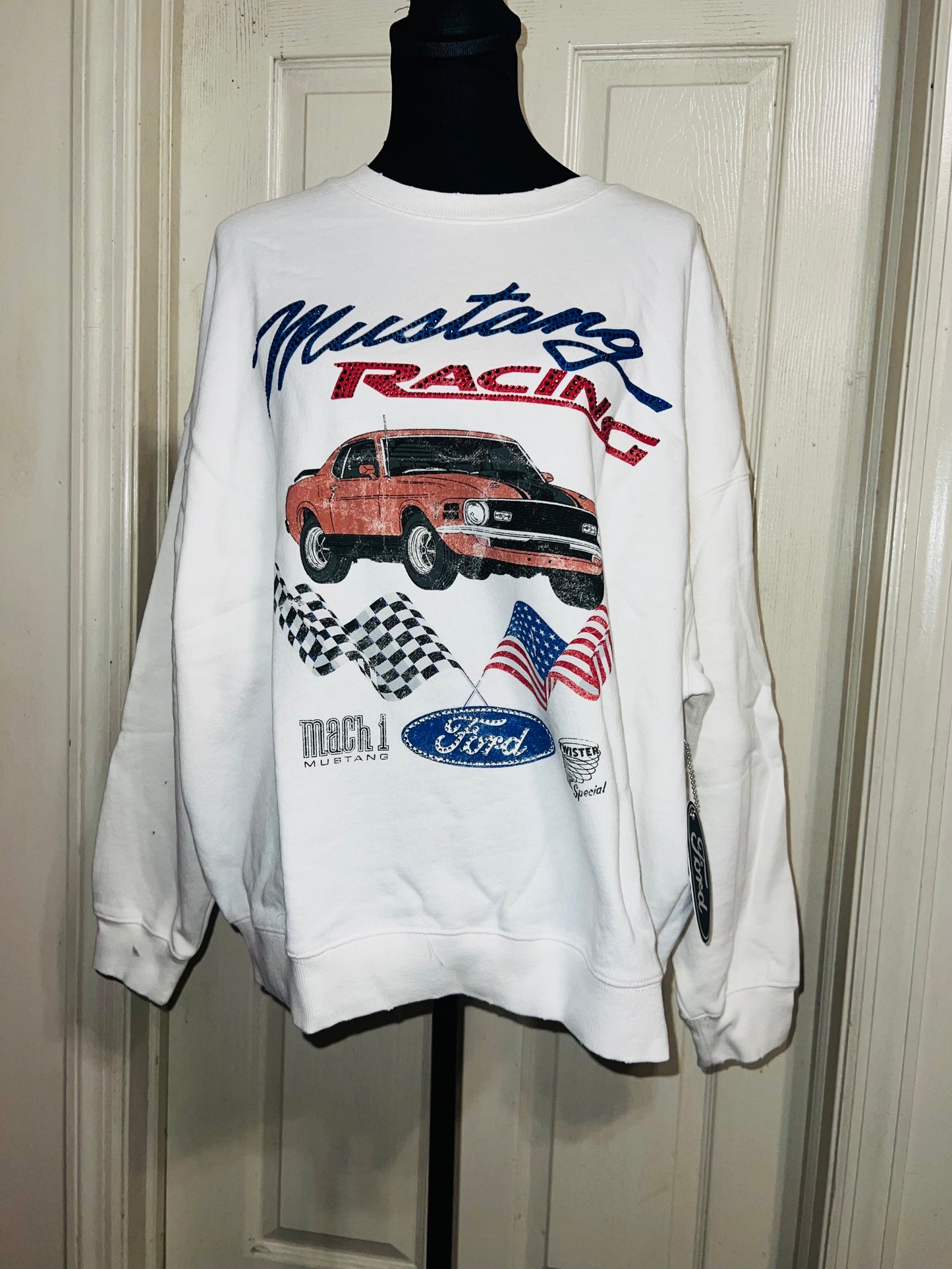 Ford Mustang Oversized Distressed Sweatshirt