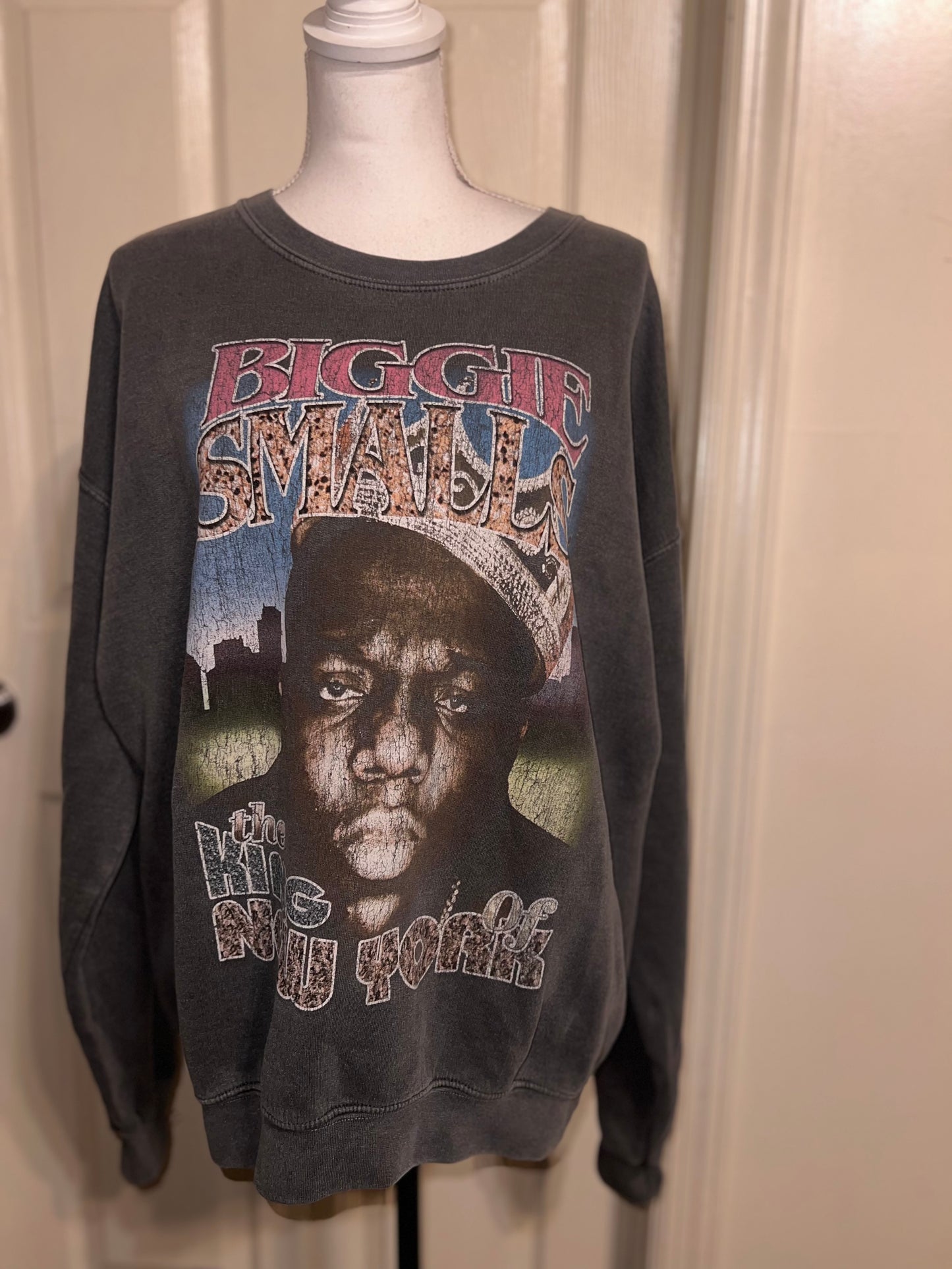 Biggie Smalls Double Sided Oversized Distressed Sweatshirt