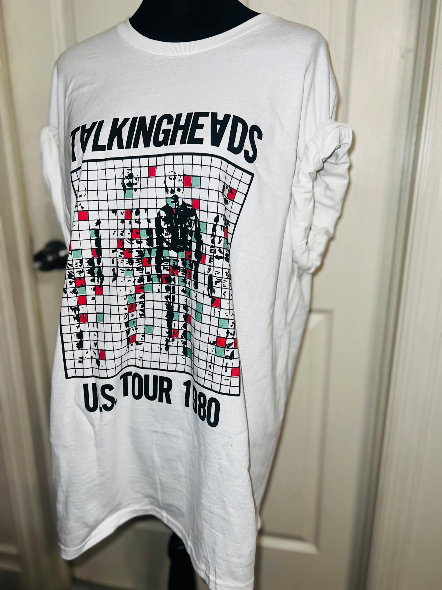 Talking Heads Double Sided Oversized Distressed Tee